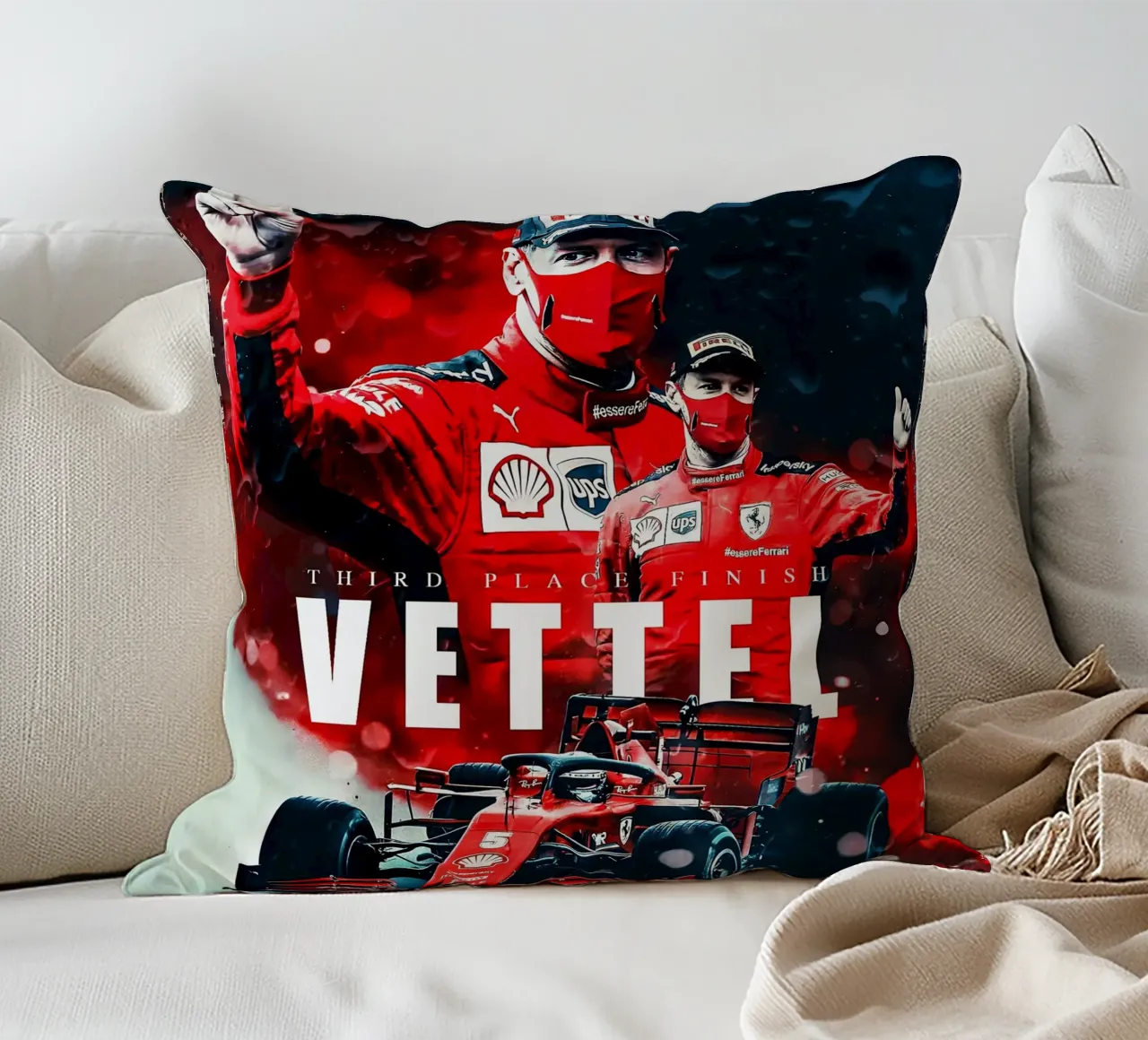 Sebastian Vettel Kissen von Indah Creative