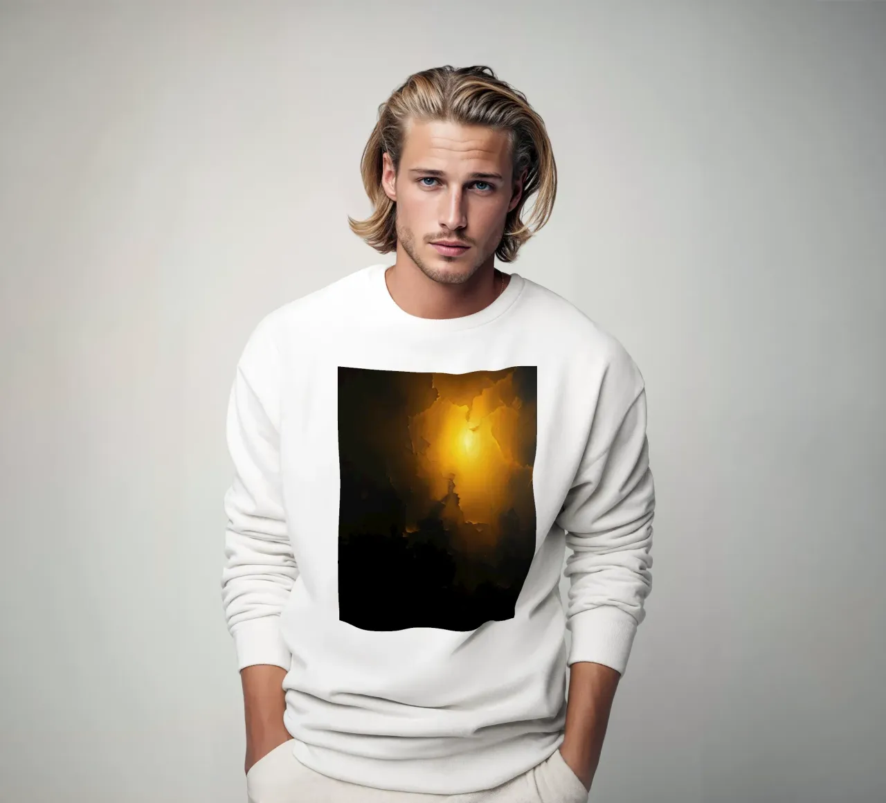 Rappresentazione artistica di crepe e ombre illuminate felpa da DesignDoodle