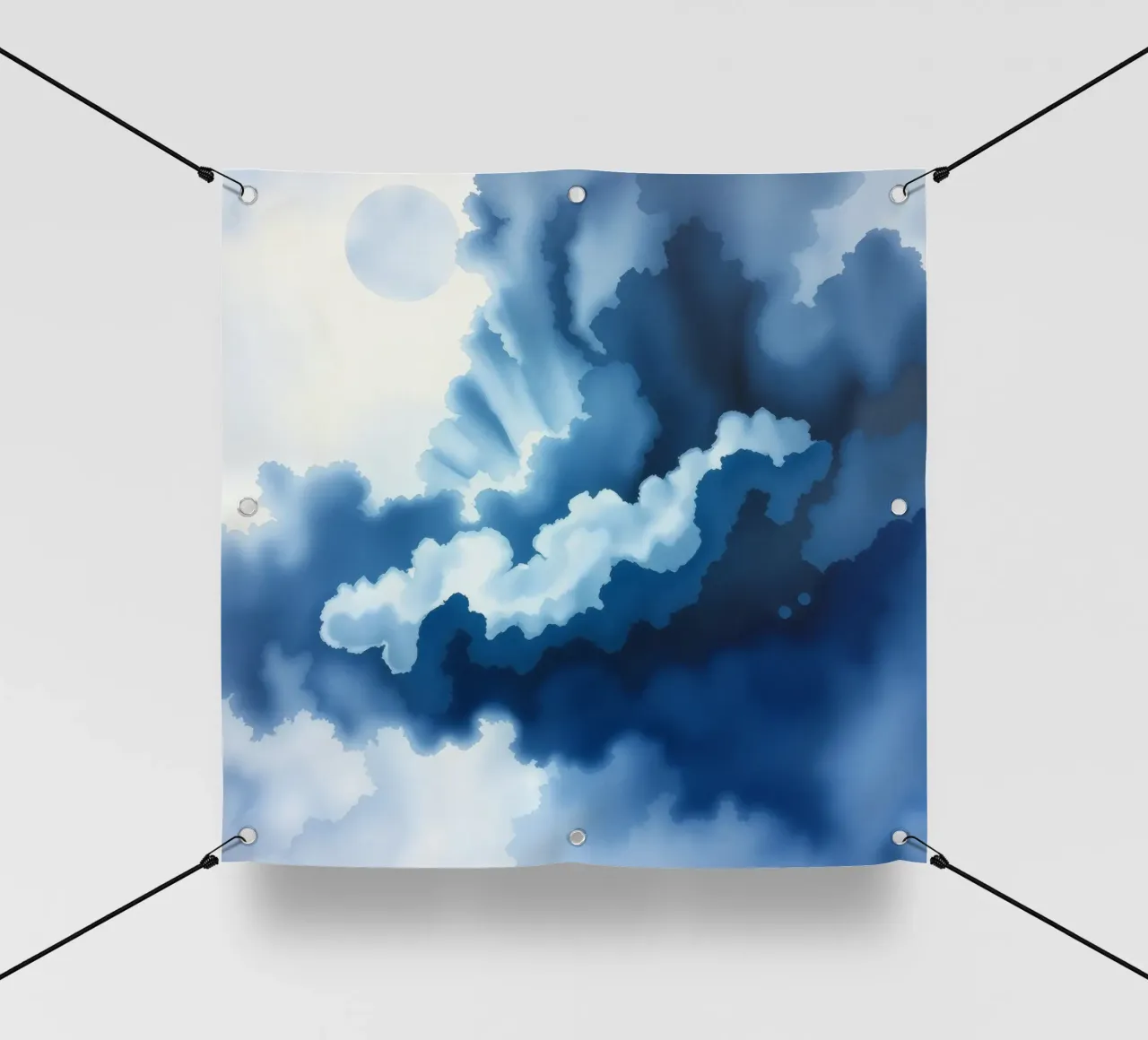 Nuvole luminose riflettono la luce in una calma atmosfera bluastra telo in pvc da DesignDoodle