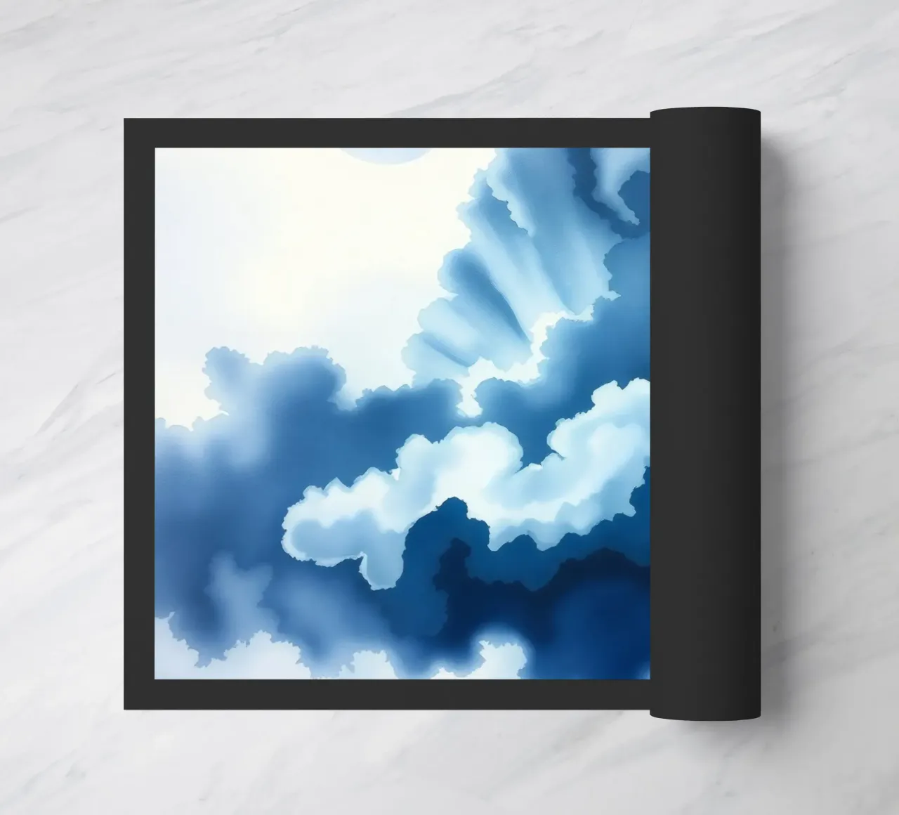 Nuvole luminose riflettono la luce in una calma atmosfera bluastra zerbino da DesignDoodle