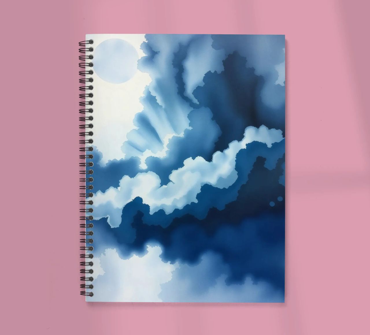 Bright clouds reflect light in a calm bluish atmosphere spiral notebook by DesignDoodle