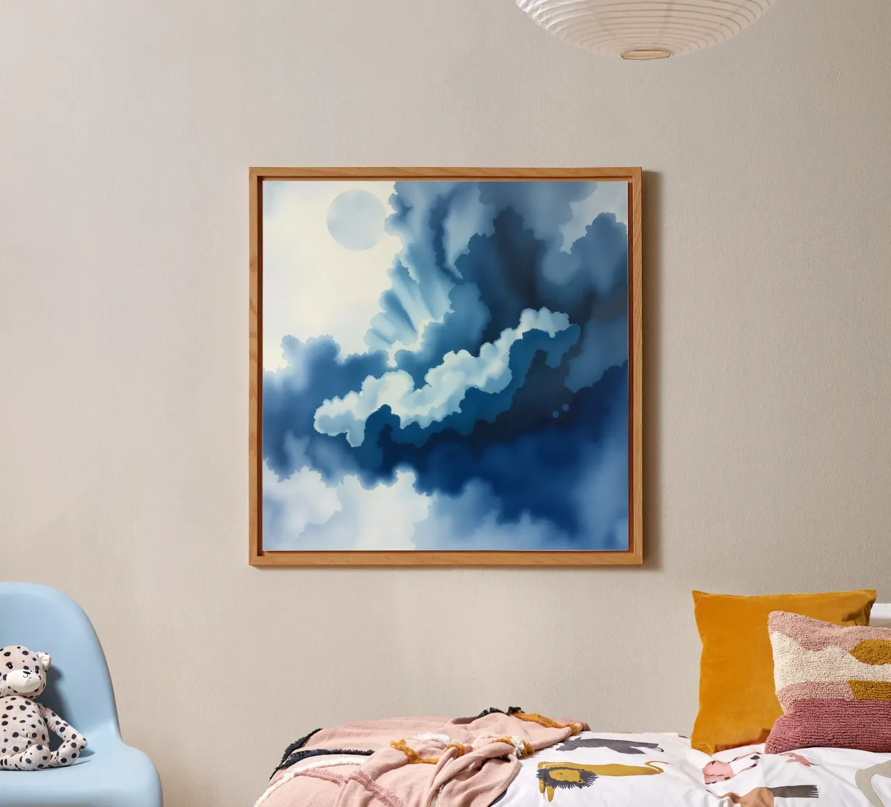 Nuvole luminose riflettono la luce in una calma atmosfera bluastra alluminio dibond da DesignDoodle