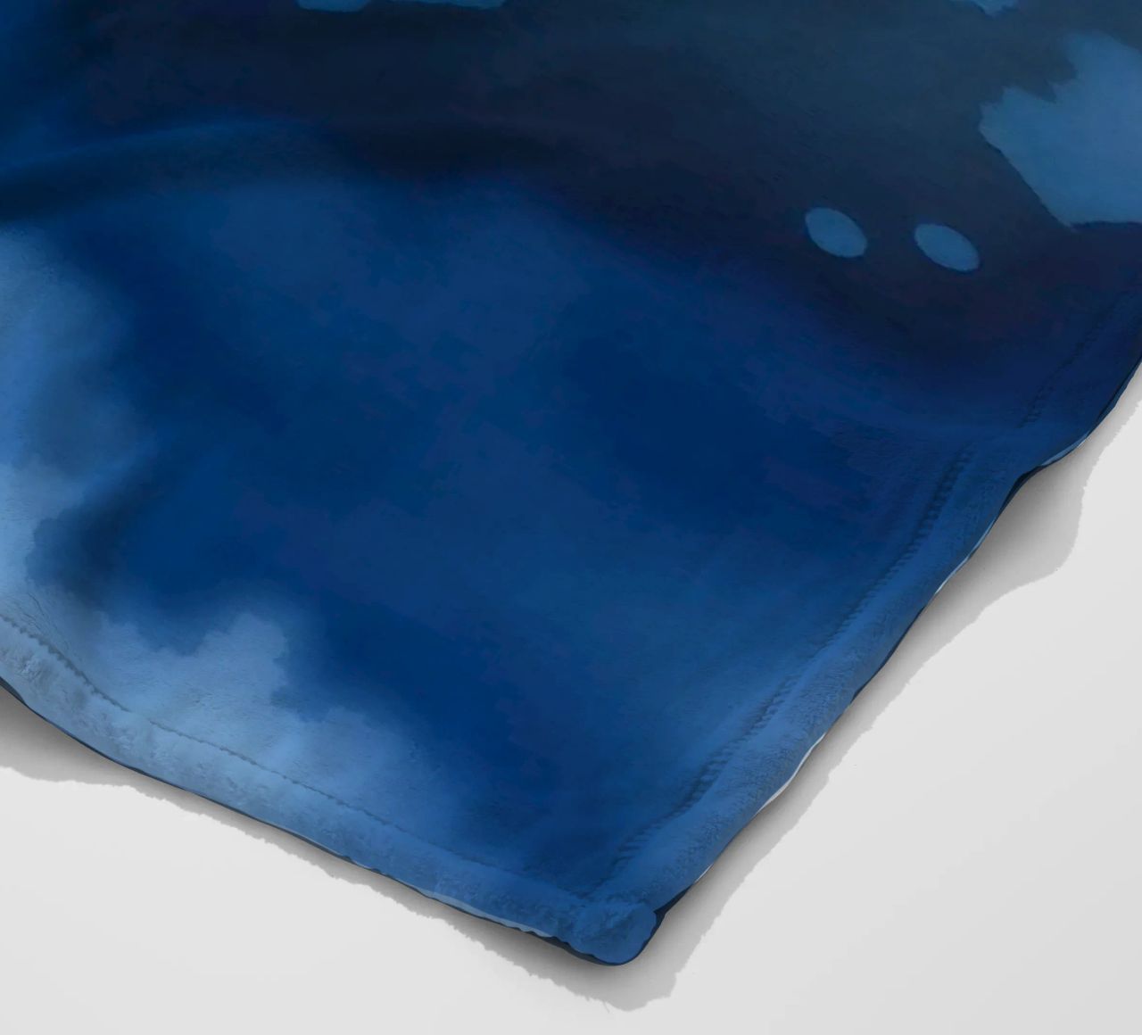 Bright clouds reflect light in a calm bluish atmosphere fleece blanket by DesignDoodle