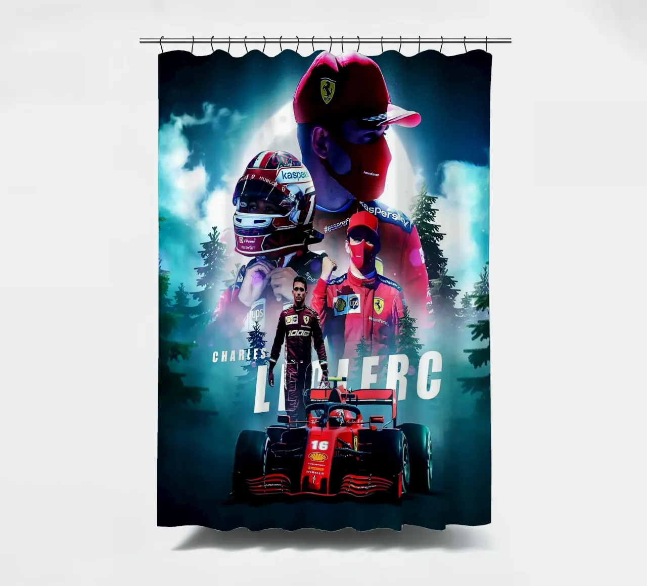 Charles Leclerc tenda da doccia da Indah Creative