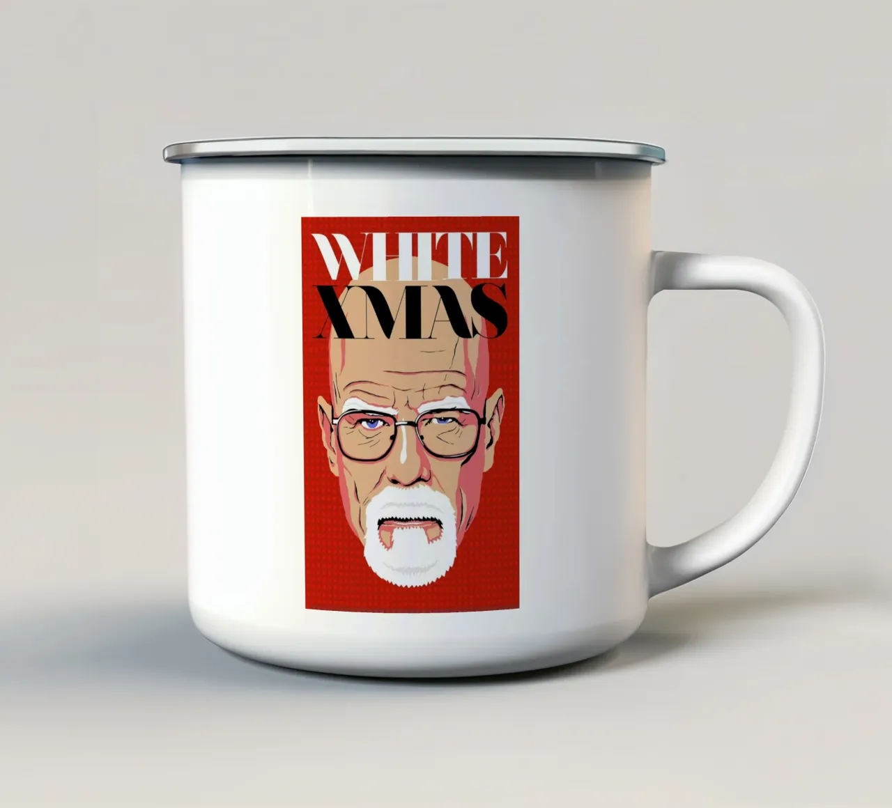 White Christmas tazza in smalto da Butcher Billy