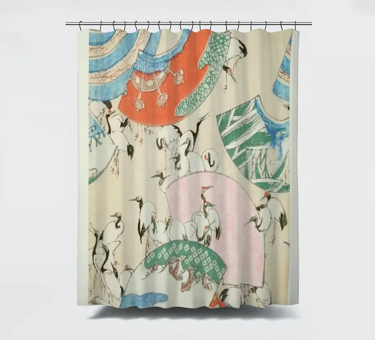 Shin-Bijutsukai - Cranes tenda da doccia da Vintage by JUNIQE