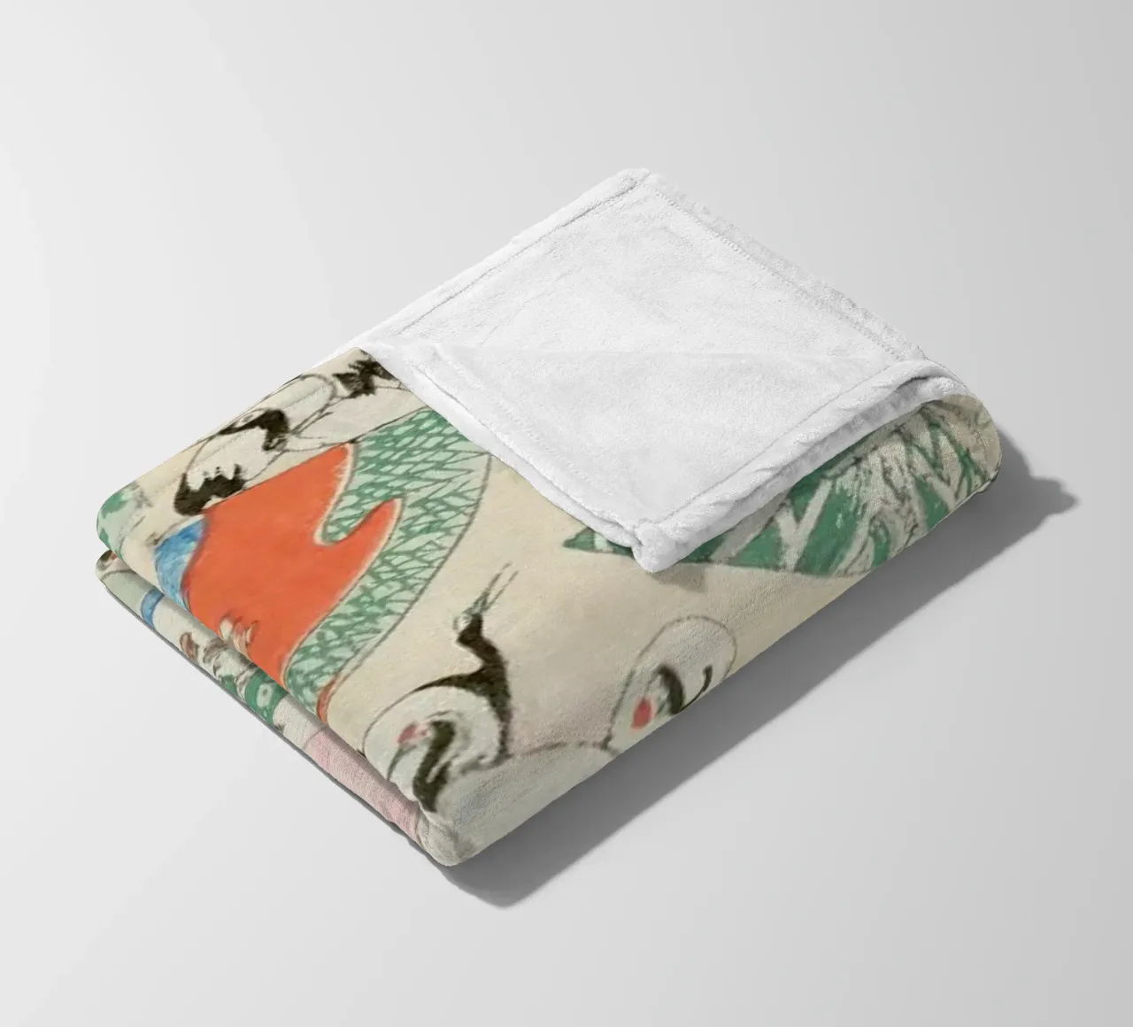 Shin-Bijutsukai - Cranes coperta in pile da Vintage by JUNIQE