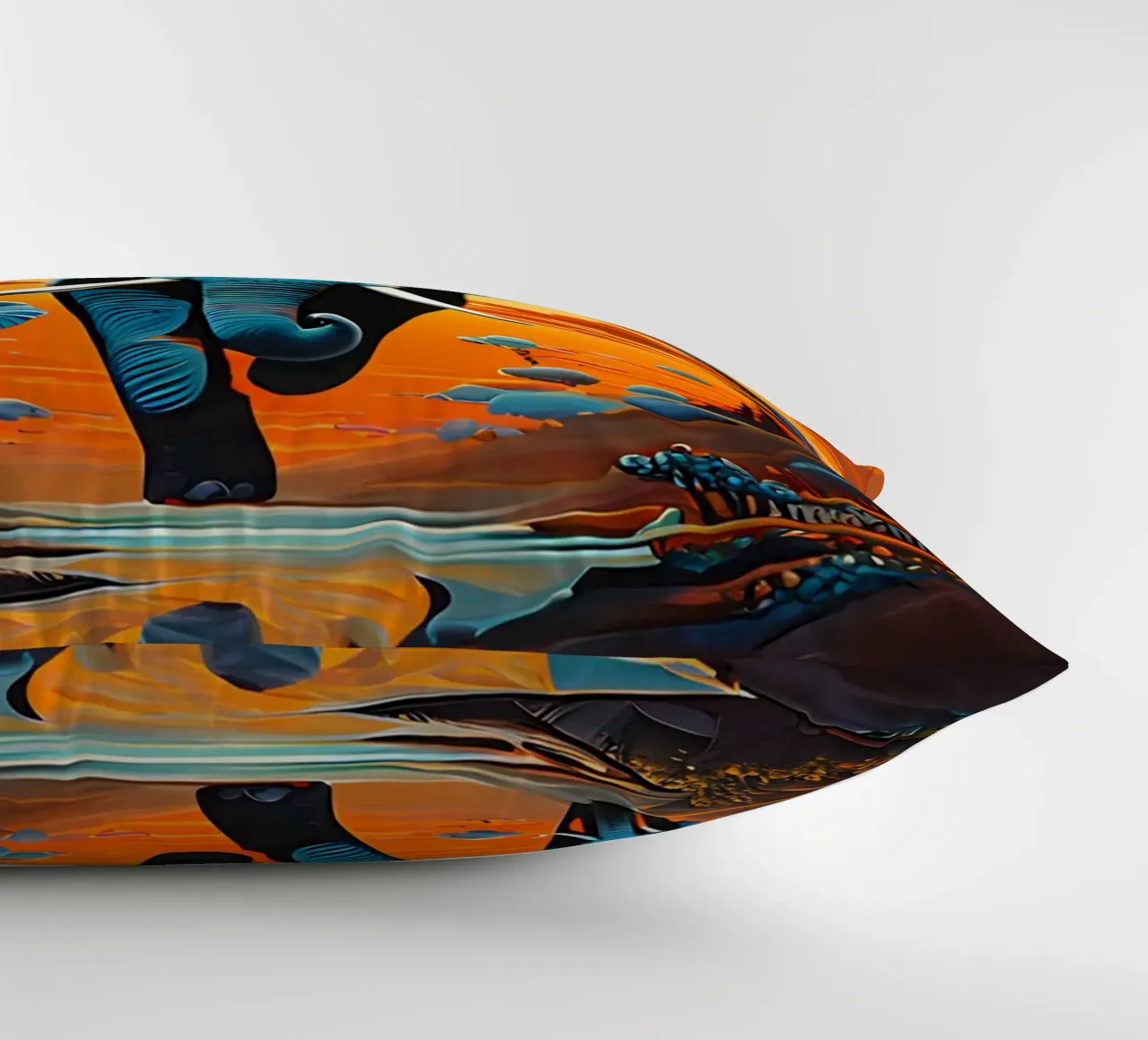 surreal abstract-art-flying-elephants cuscino da kosinsart.gallery