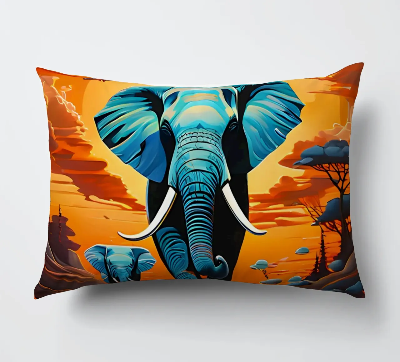 surreal abstract-art-flying-elephants cuscino da kosinsart.gallery
