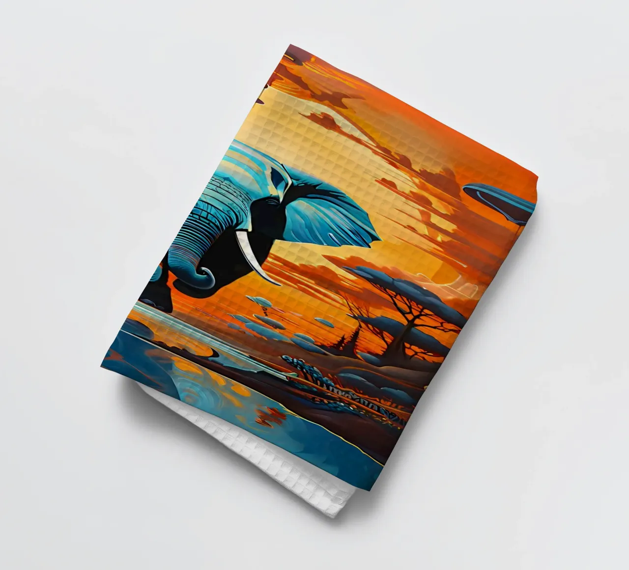 surreal abstract-art-flying-elephants canovaccio da cucina da kosinsart.gallery