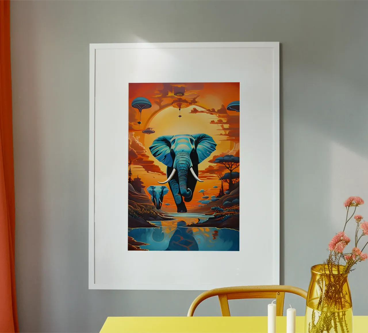 surreal abstract-art-flying-elephants carta hahnemühle da kosinsart.gallery