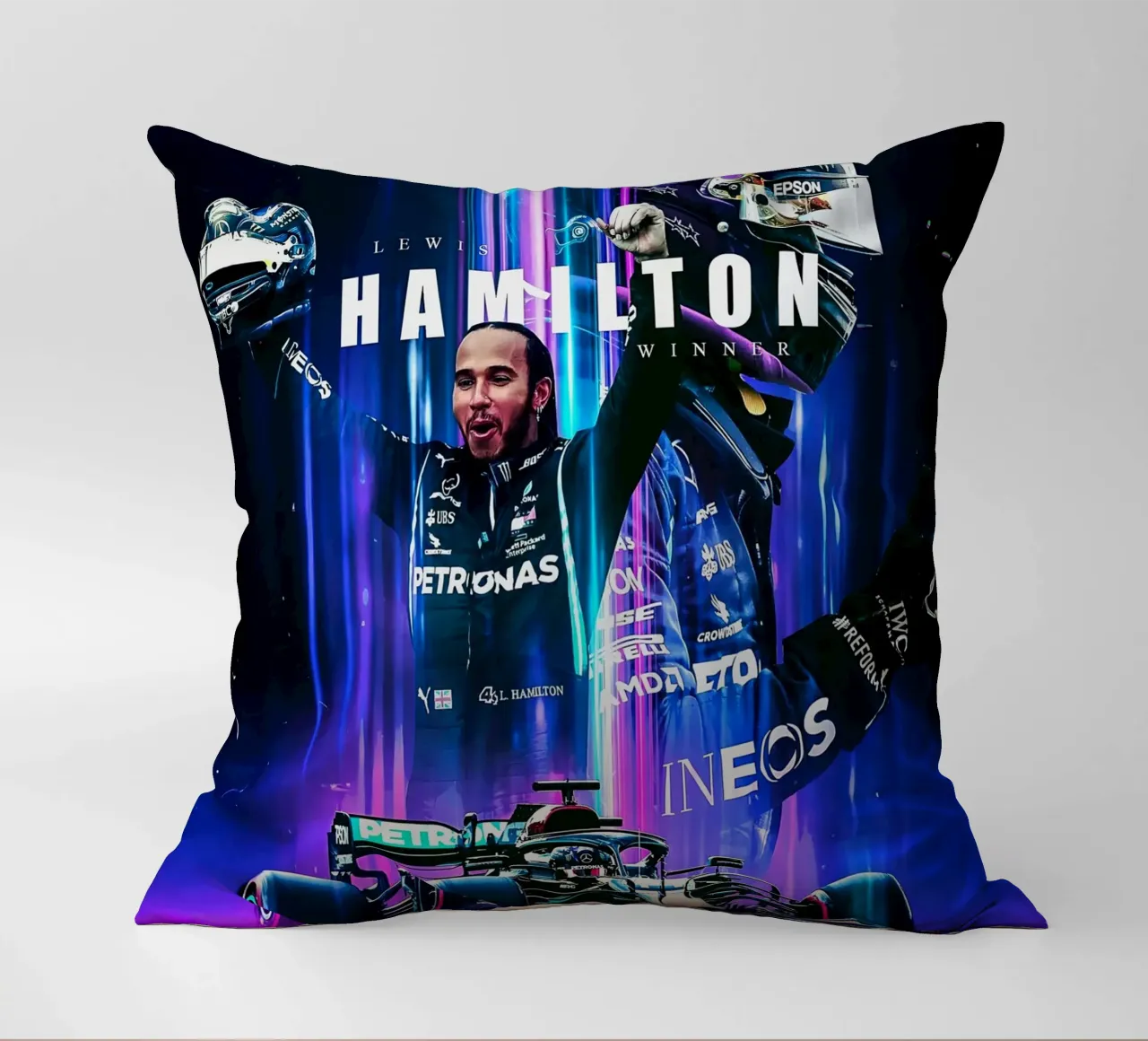 Lewis Hamilton cuscino da Indah Creative