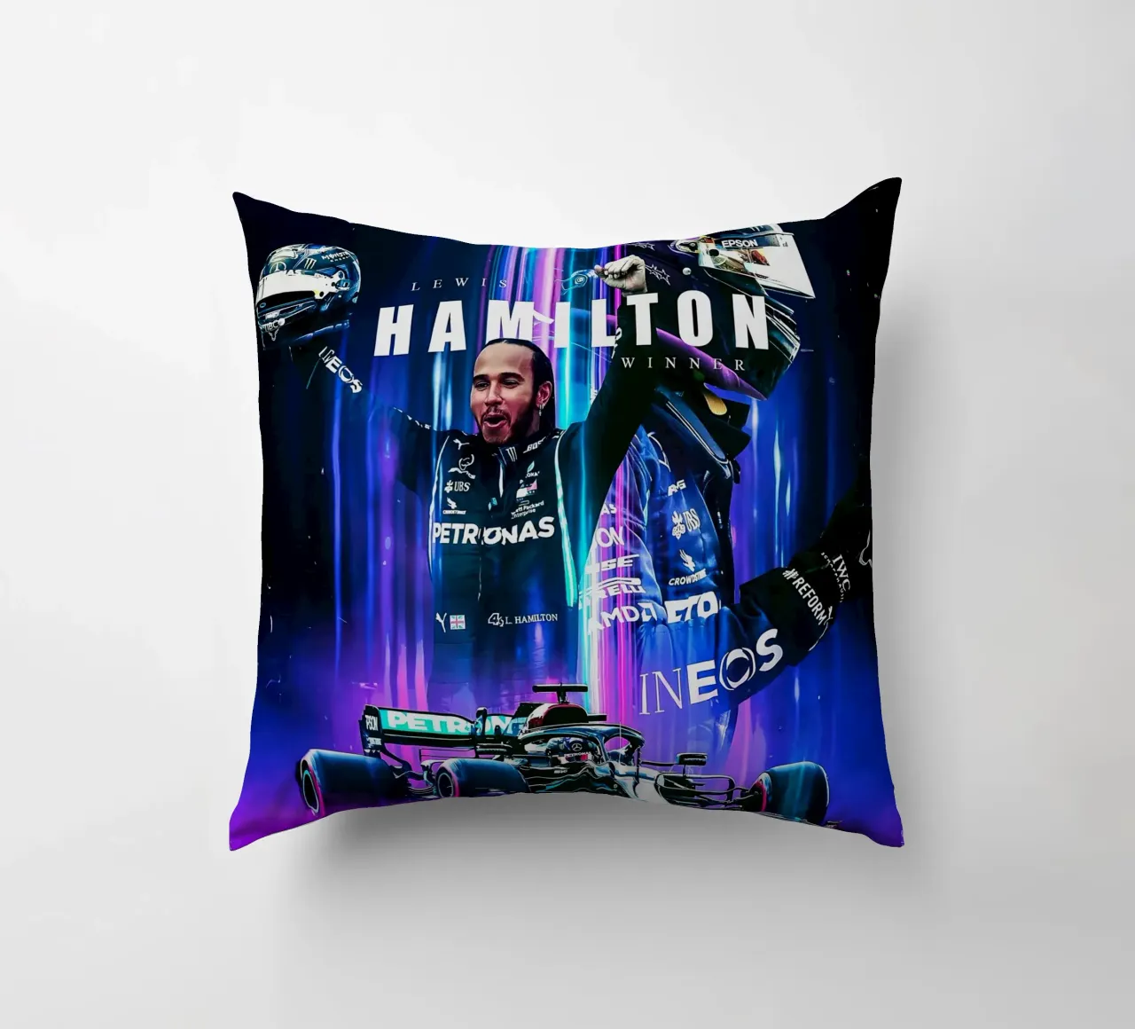 Lewis Hamilton cuscino da Indah Creative