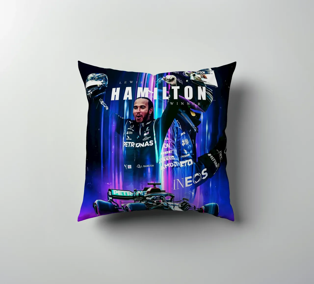 Lewis Hamilton cuscino da Indah Creative