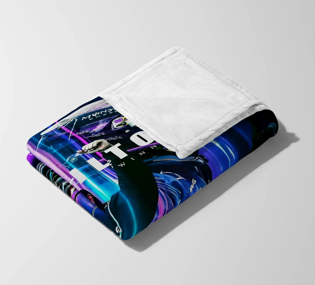 Lewis Hamilton fleece blanket by Indah Creative