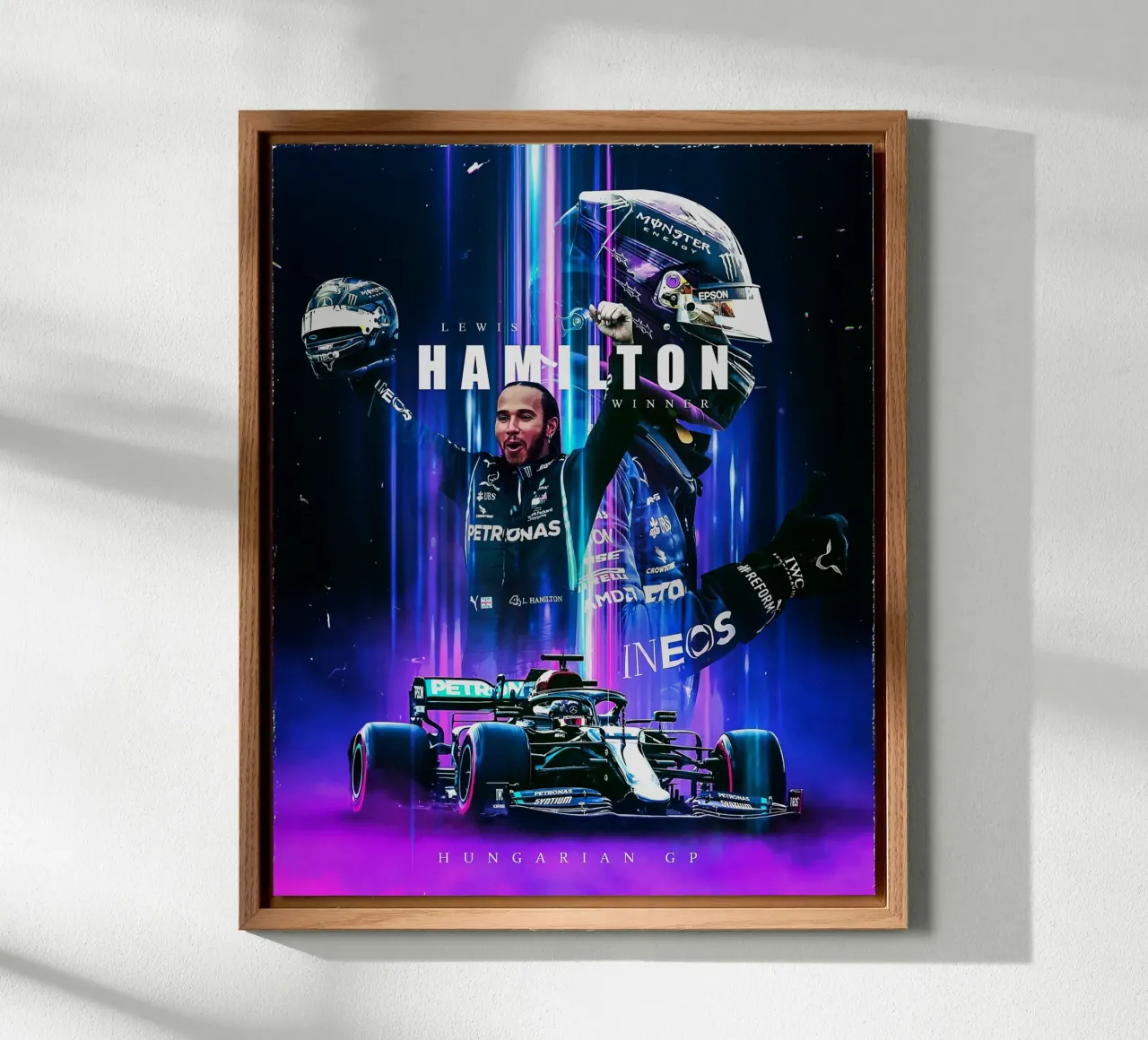 Lewis Hamilton alluminio dibond da Indah Creative