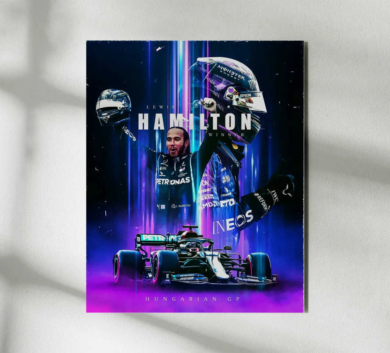 Lewis Hamilton alluminio dibond da Indah Creative