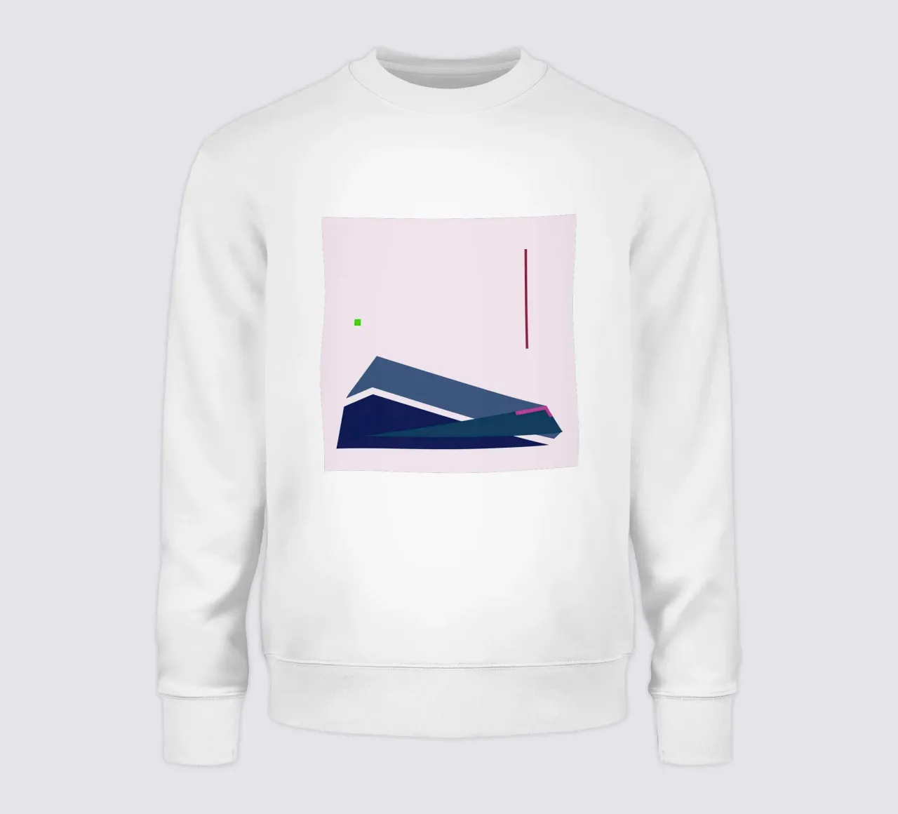 Composizione strutturata con accenti fucsia e blu felpa da Artbyvo