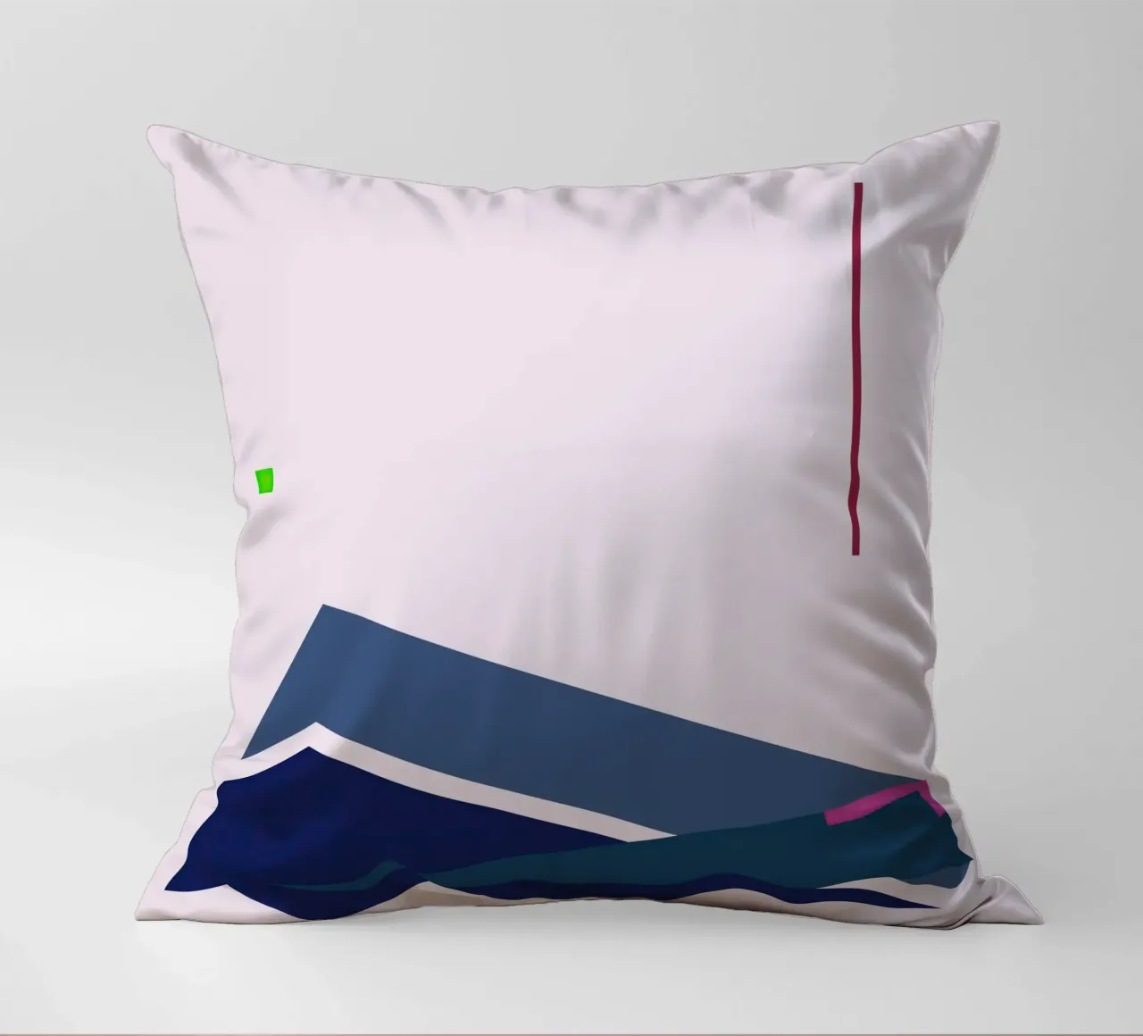 Composizione strutturata con accenti fucsia e blu cuscino da Artbyvo