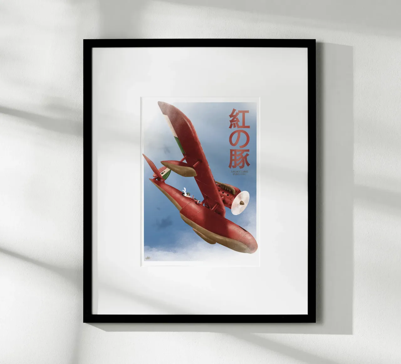 Porco Rosso – Studio Ghibli poster con telaio in legno da Attaboy Dsgn