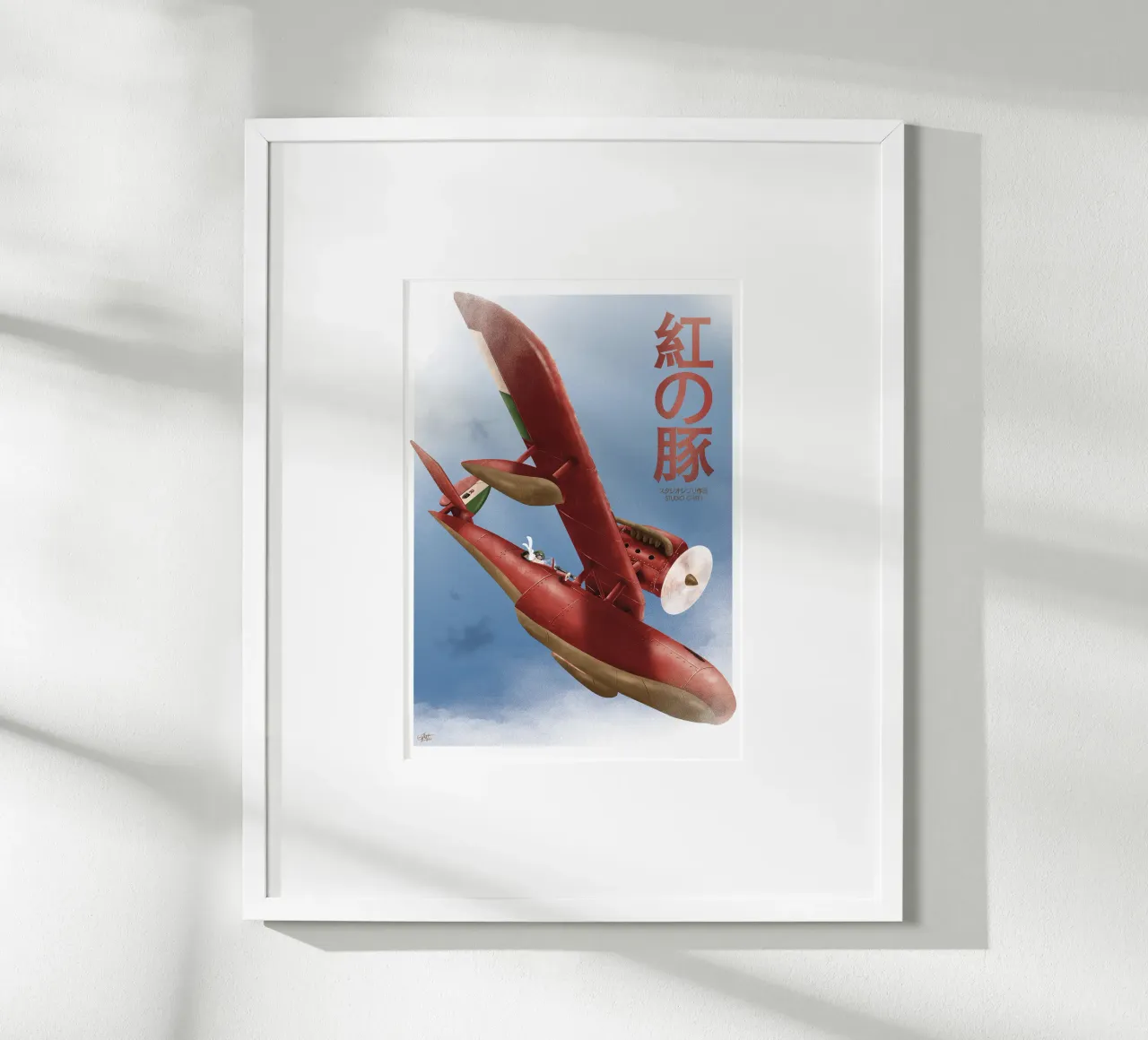 Porco Rosso – Studio Ghibli poster con telaio in legno da Attaboy Dsgn