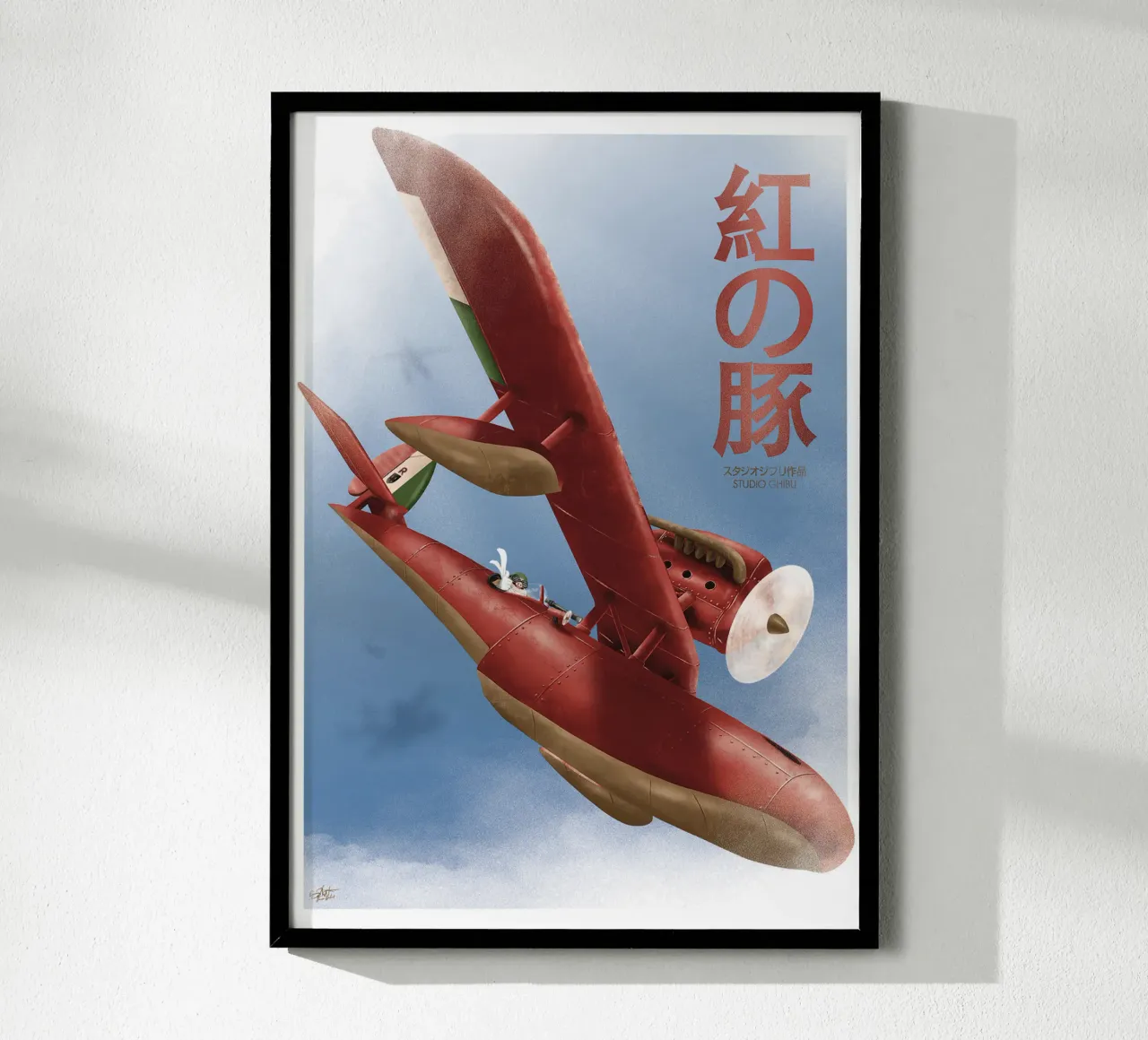 Porco Rosso – Studio Ghibli poster con telaio in legno da Attaboy Dsgn