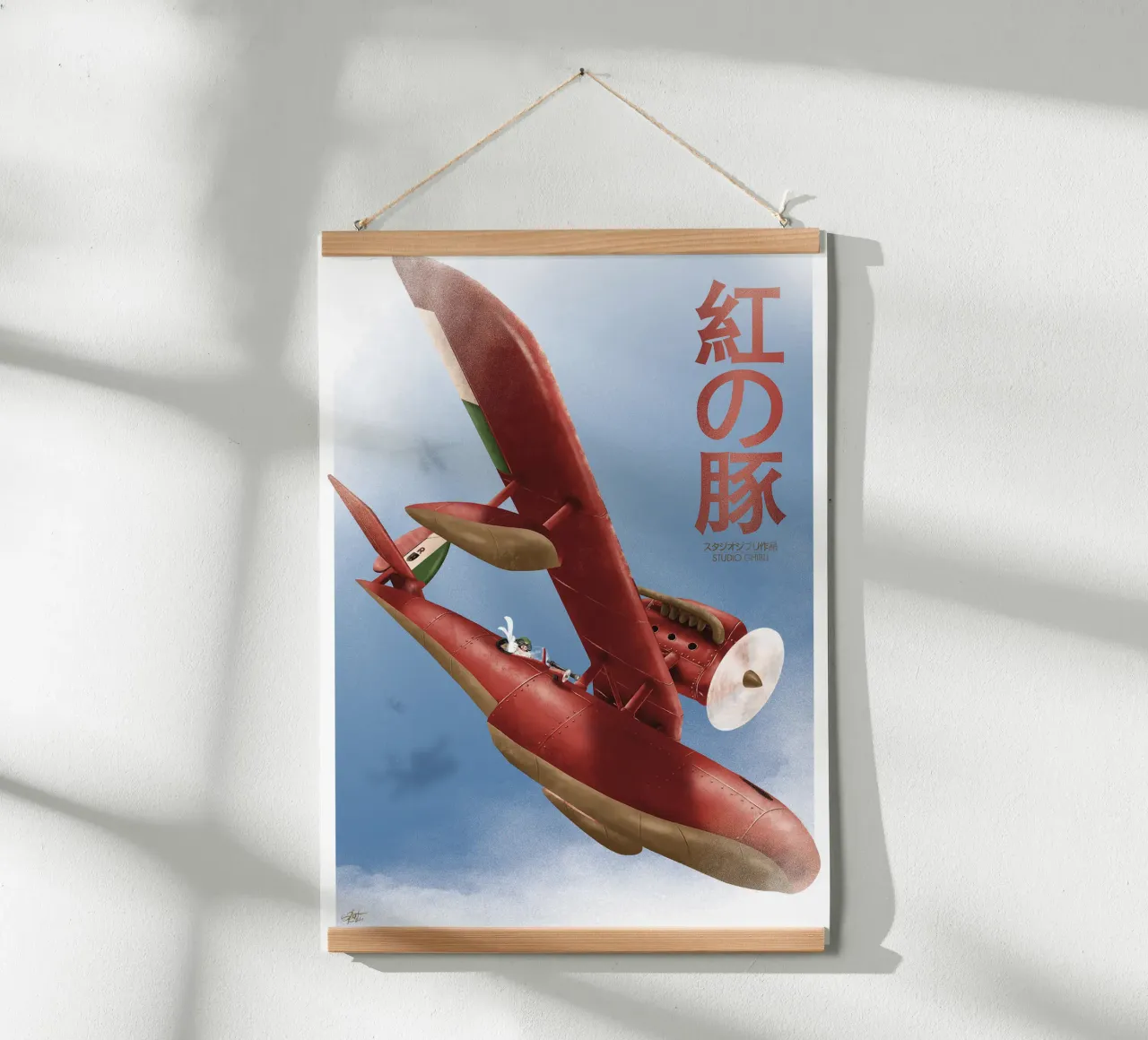 Porco Rosso – Studio Ghibli poster con telaio in legno da Attaboy Dsgn