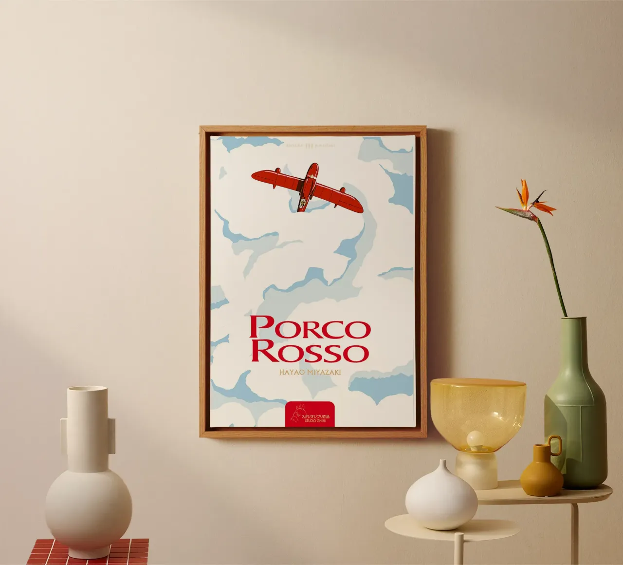 Porco Rosso – Studio Ghibli tela con Cornice a cassetta da Attaboy Dsgn