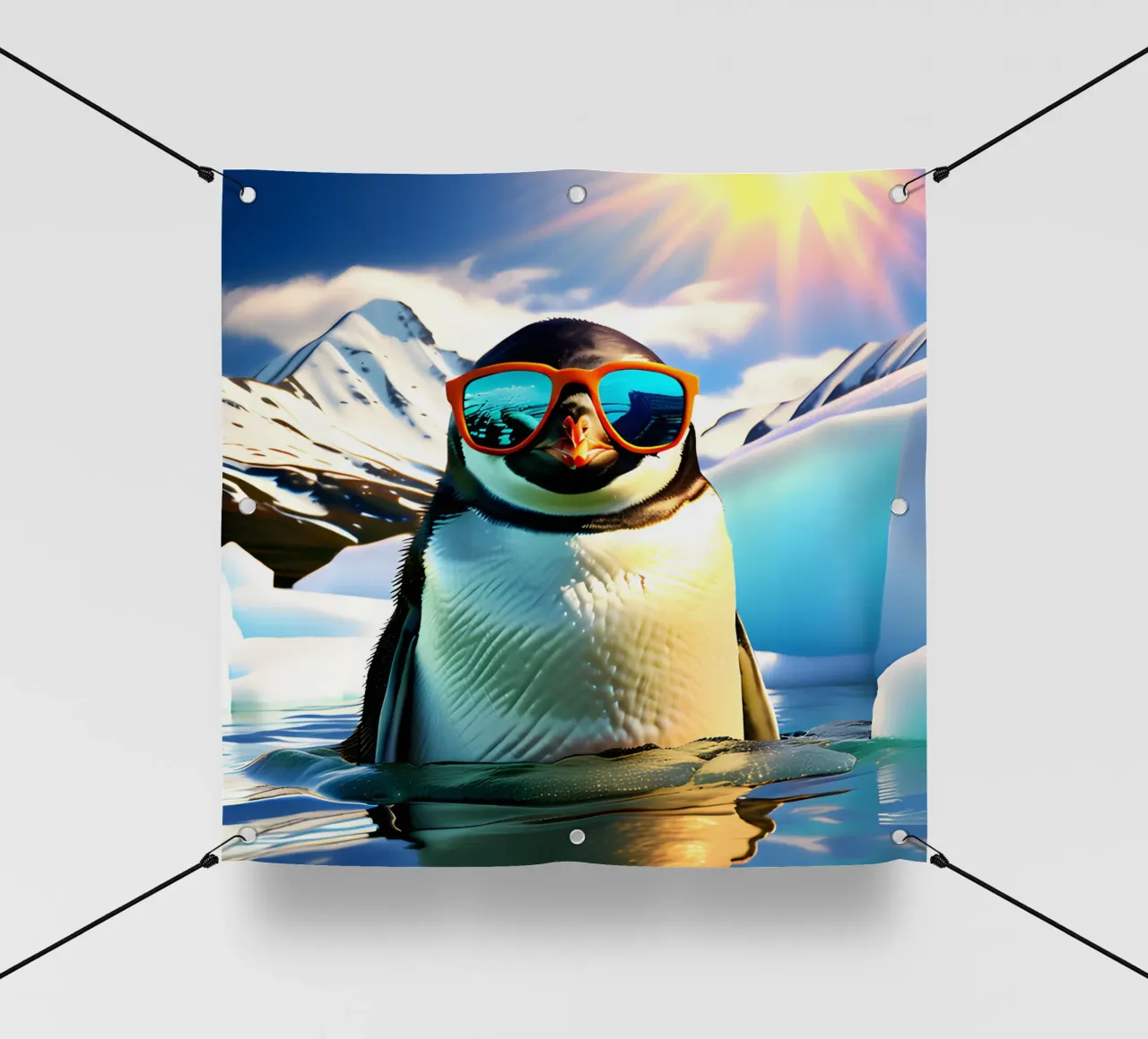 Pinguin mit Sonnenbrille 1 telo in pvc da kosinsart.gallery
