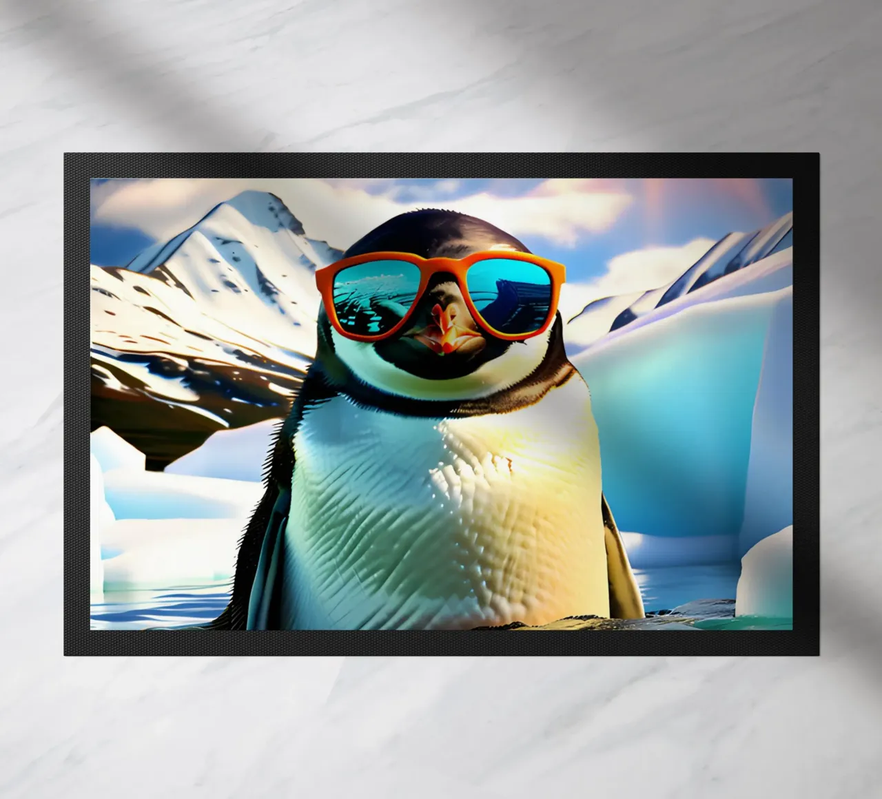 Pinguin mit Sonnenbrille 1 felpudo de kosinsart.gallery