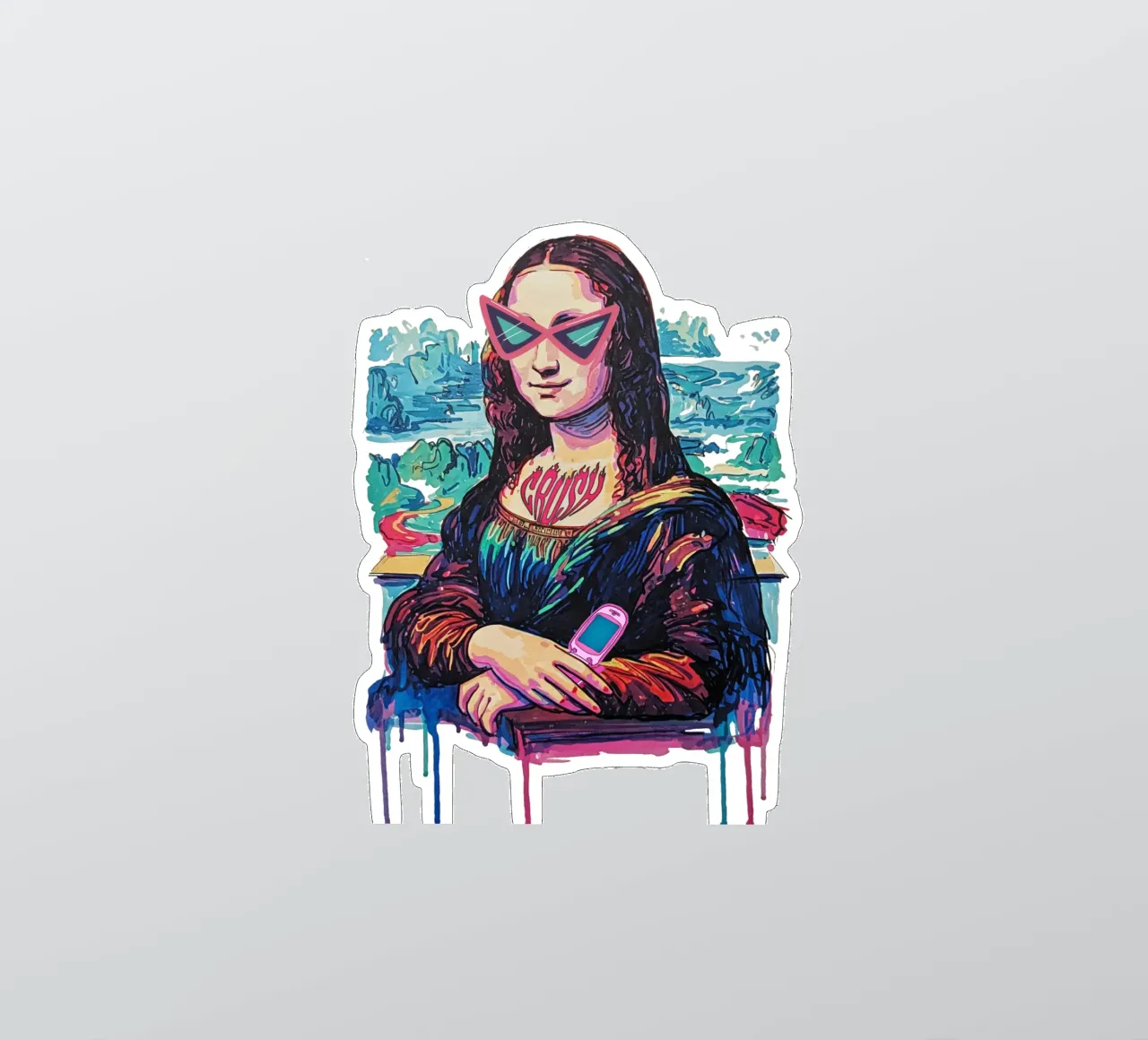 Mona goes viral pegatina de Eni Brandon
