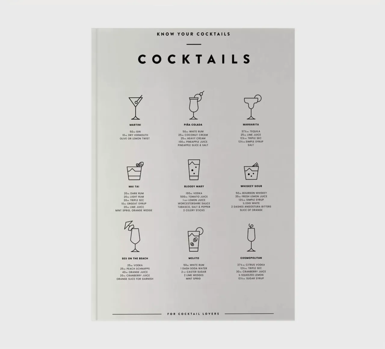Cocktail Chart 2 notebook by daylight design studio