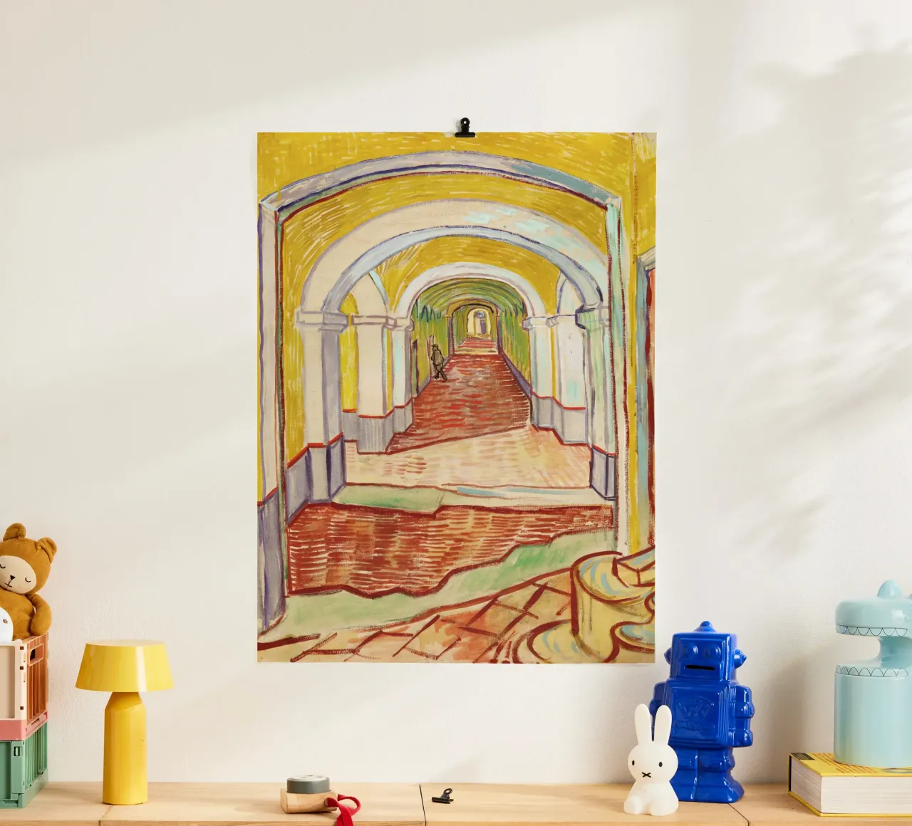 Corridoio del manicomio (1889) di Vincent Van Gogh poster da Van Gogh Prints