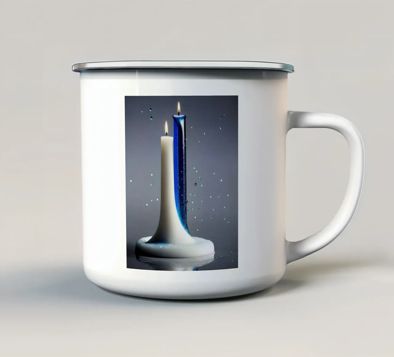 Kerzen Blau Weiß tazza in smalto da kosinsart.gallery
