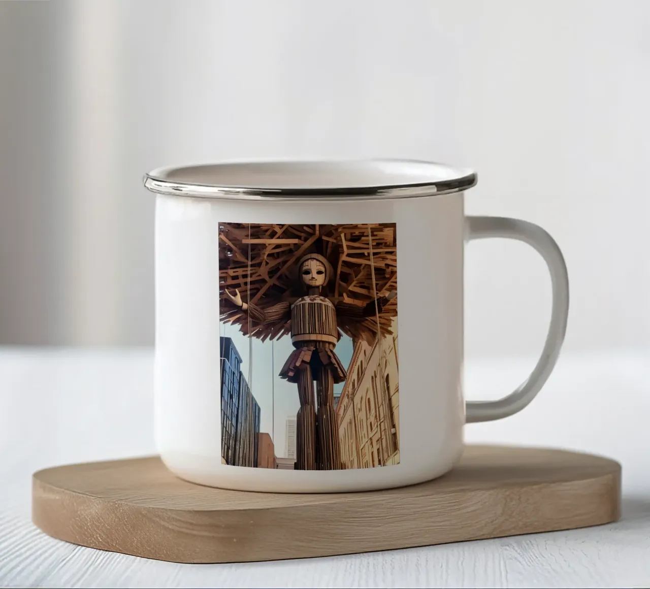 Holzfigur 3 tazza in smalto da kosinsart.gallery