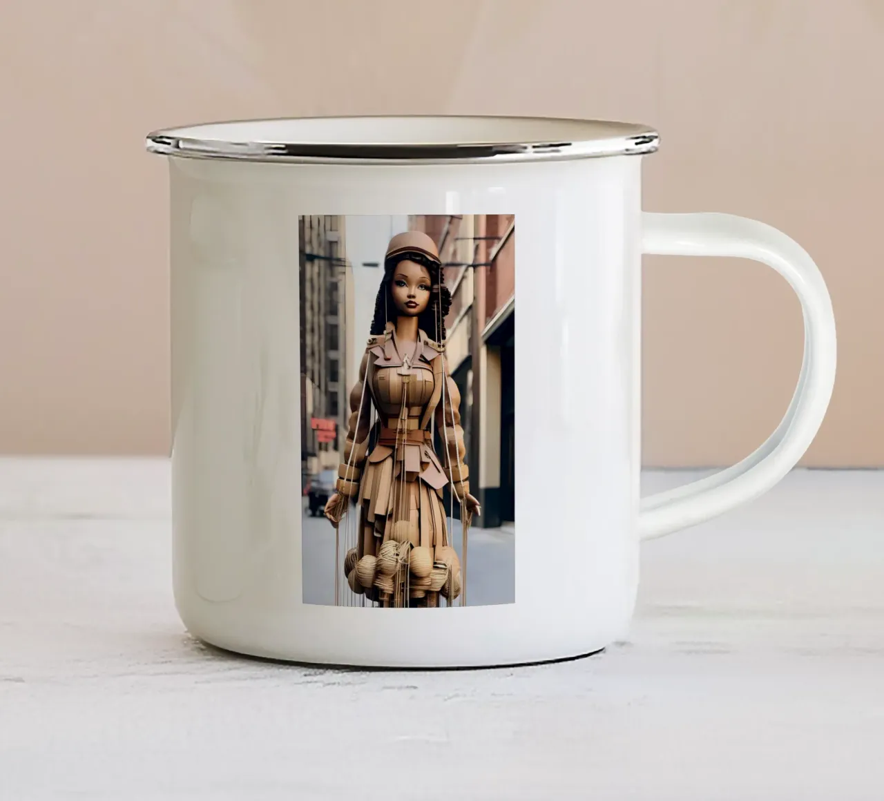 Holzfigur 2 tazza in smalto da kosinsart.gallery