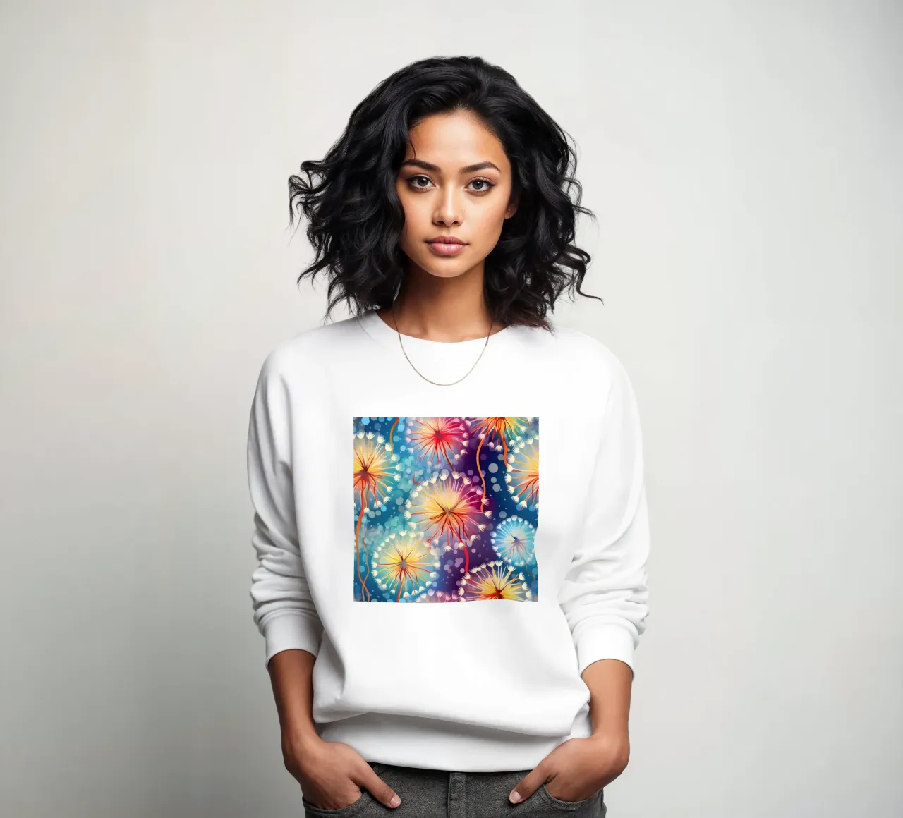 Dientes de león Cosmic Bloom sudadera de Botanical Pattern House