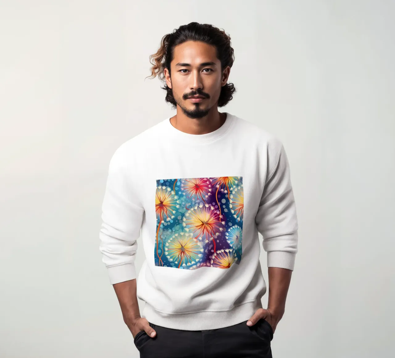 Dientes de león Cosmic Bloom sudadera de Botanical Pattern House
