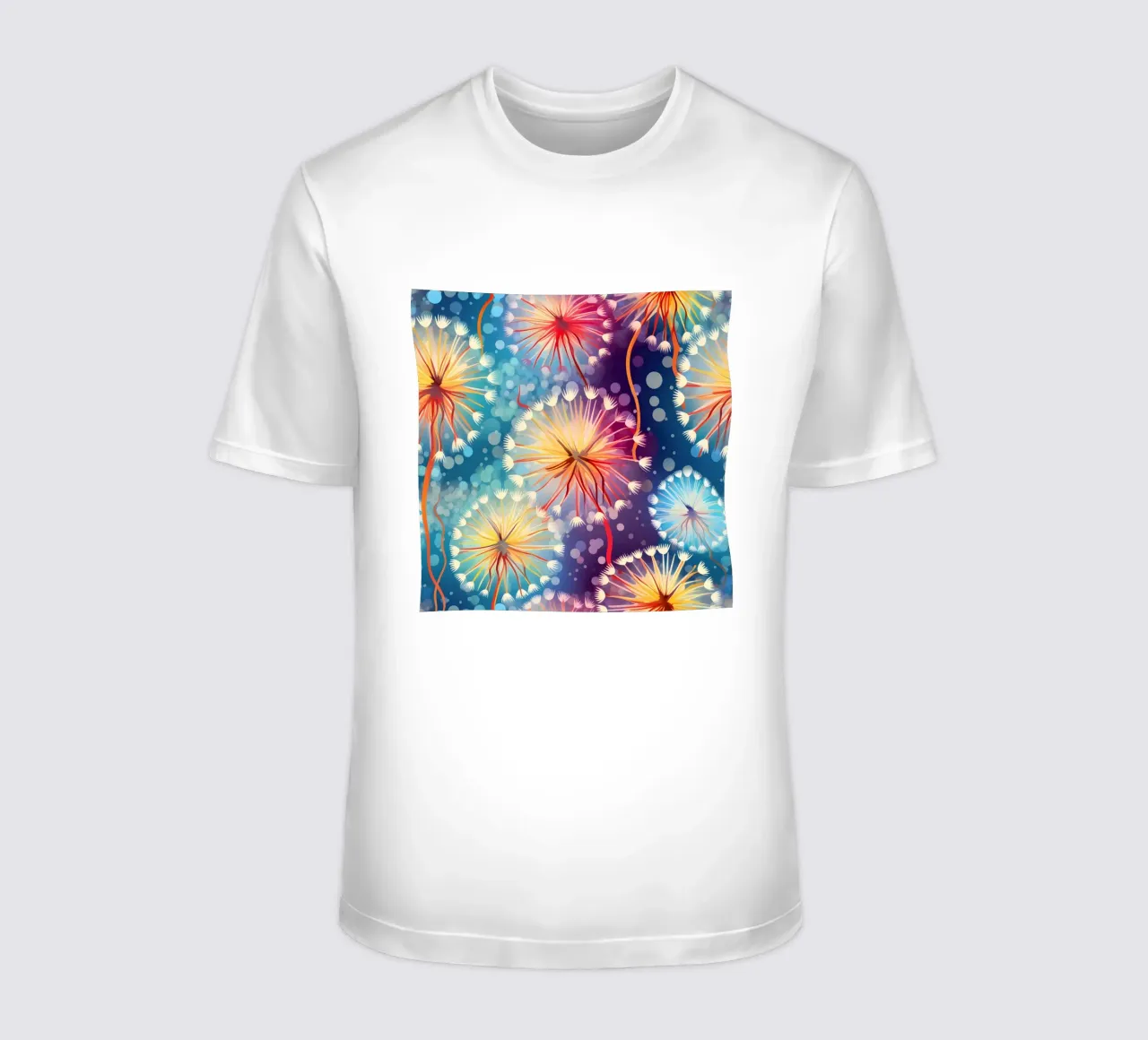 Cosmic Bloom Dandelions t-shirt by Botanical Pattern House
