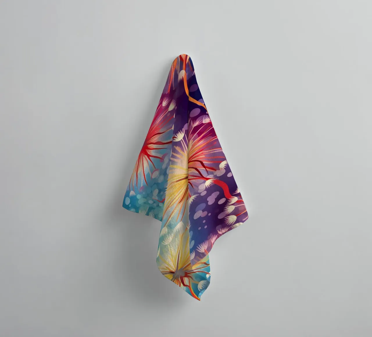 Cosmic Bloom Dandelions towel by Botanical Pattern House