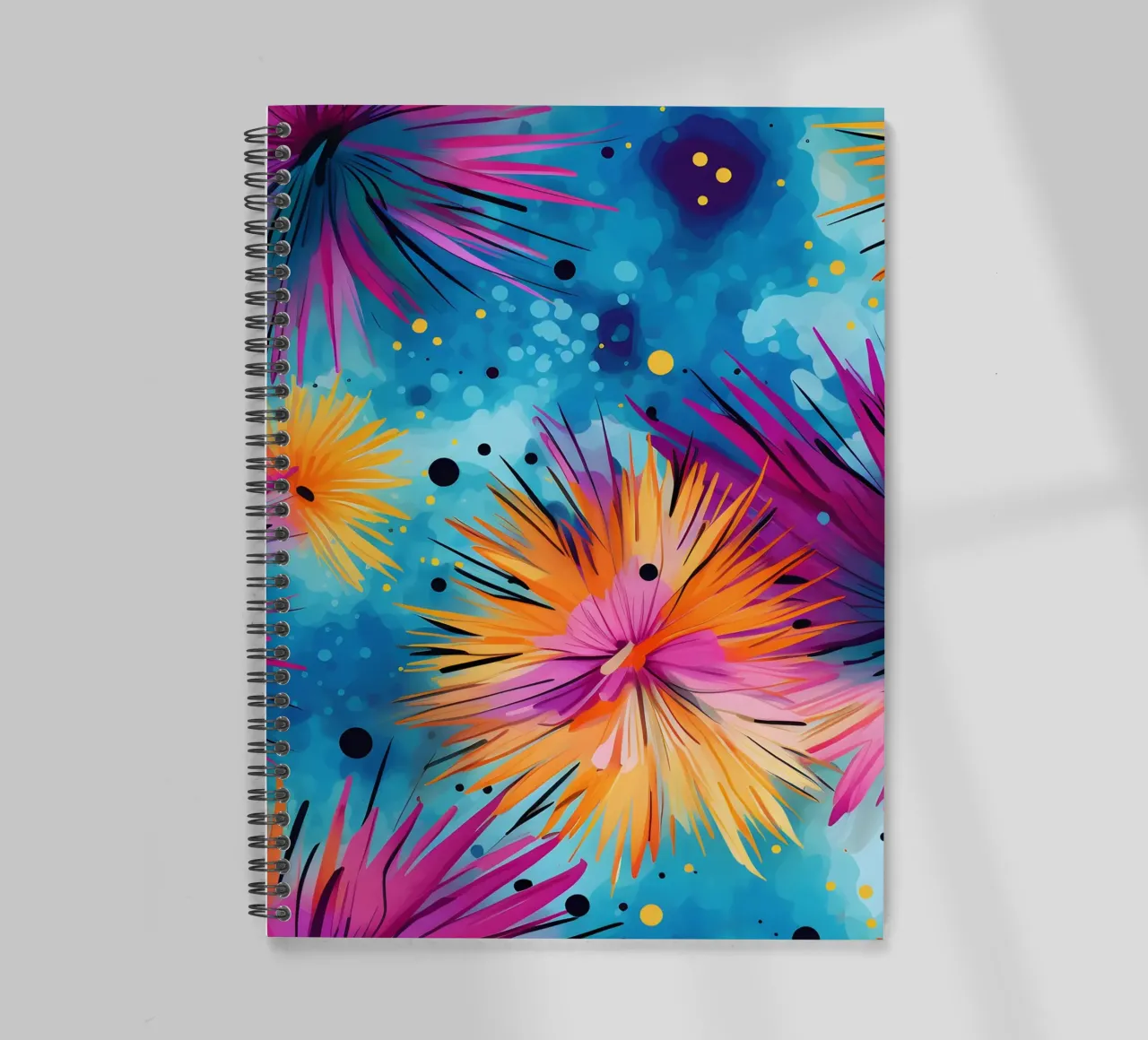 Cosmic Bloom Dandelions spiral notebook by Botanical Pattern House