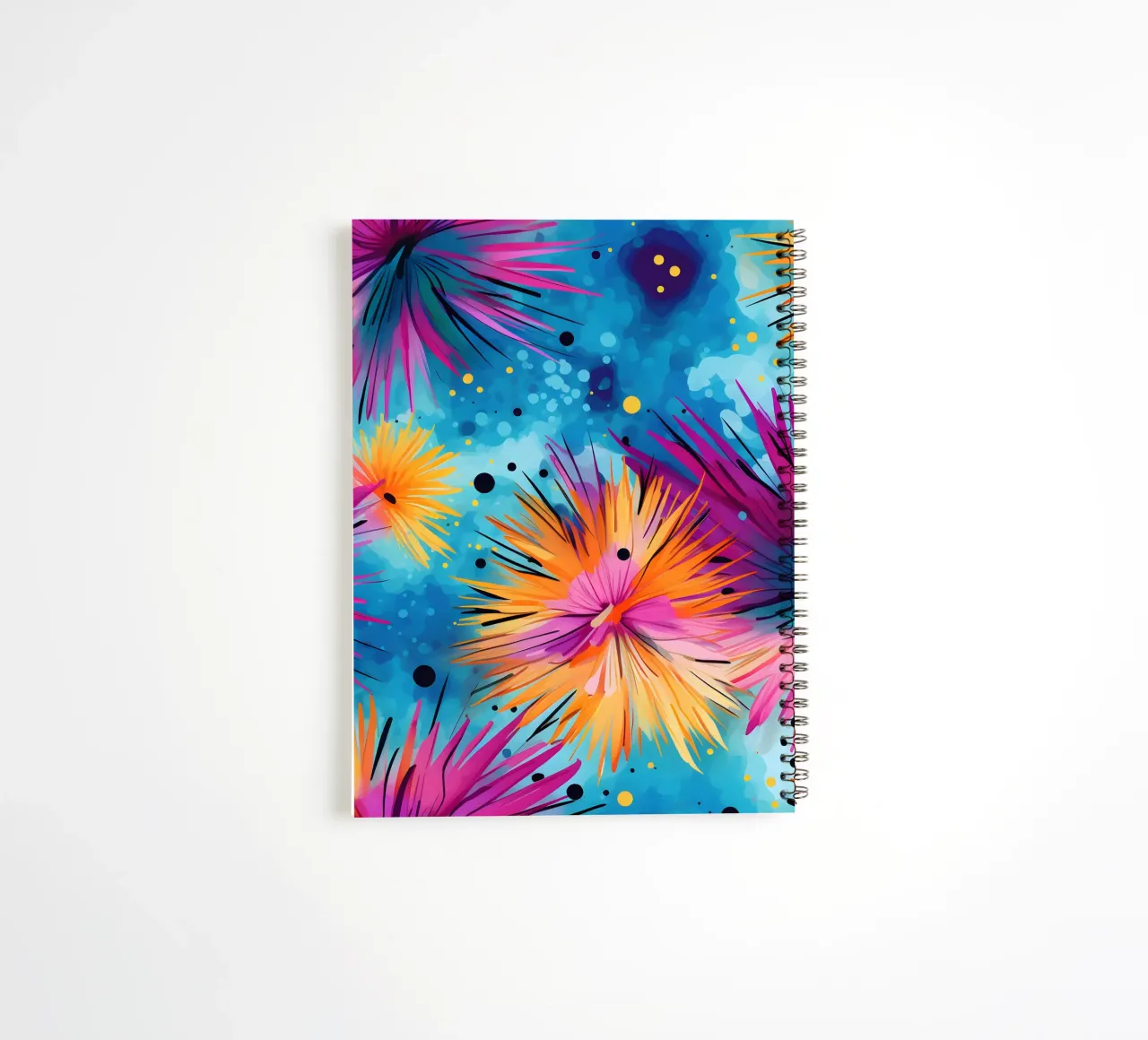 Cosmic Bloom Dandelions spiral notebook by Botanical Pattern House