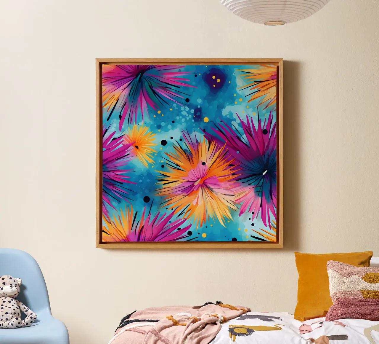Cosmic Bloom Dandelions canvas by Botanical Pattern House
