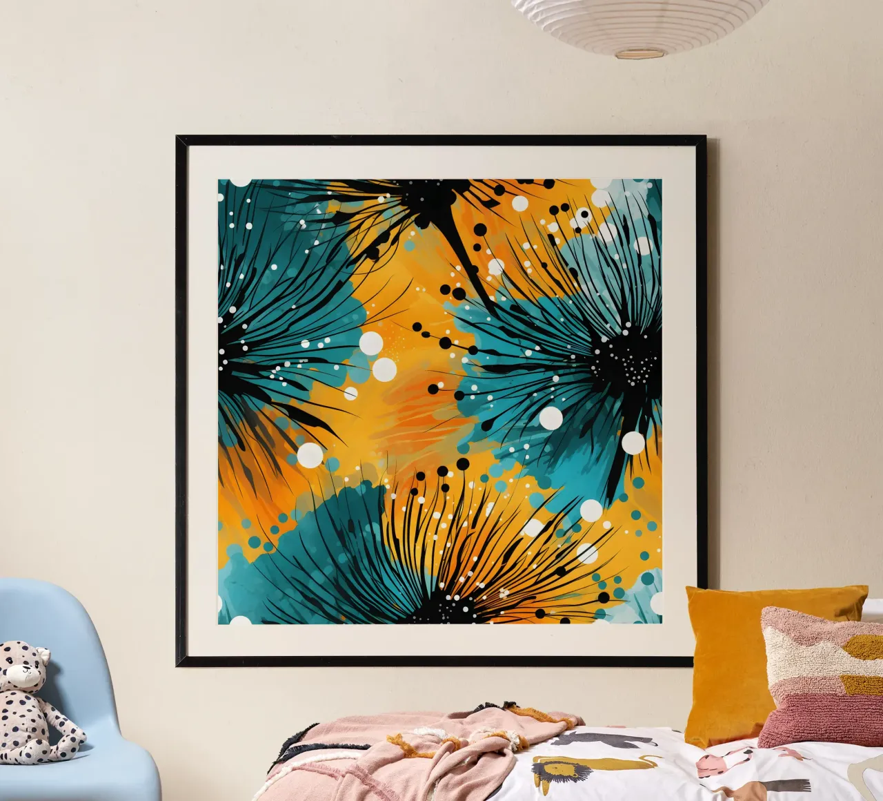 Dientes de león Cosmic Bloom poster de Botanical Pattern House