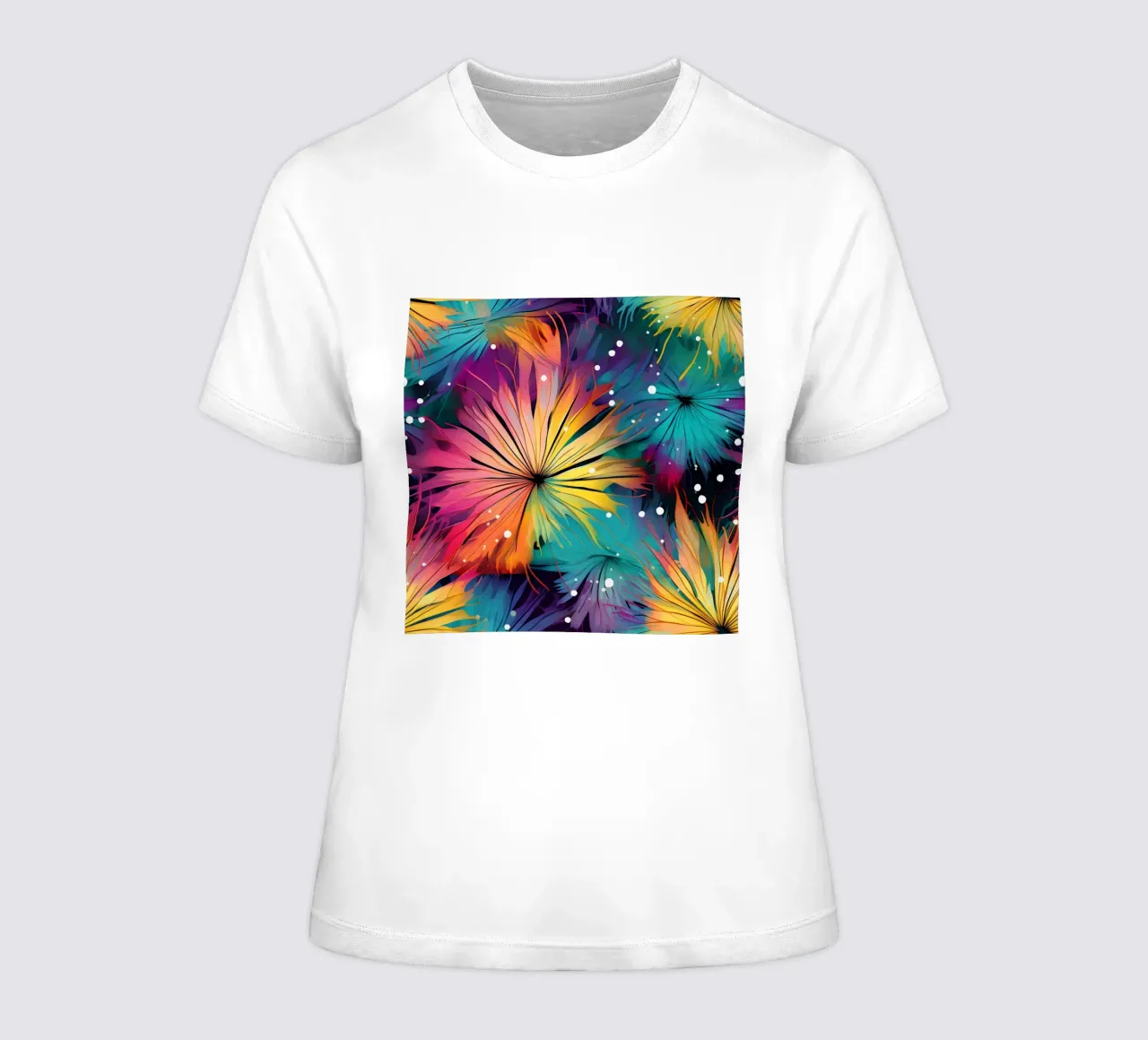 Dente di leone a fioritura cosmica t-shirt da donna da Botanical Pattern House