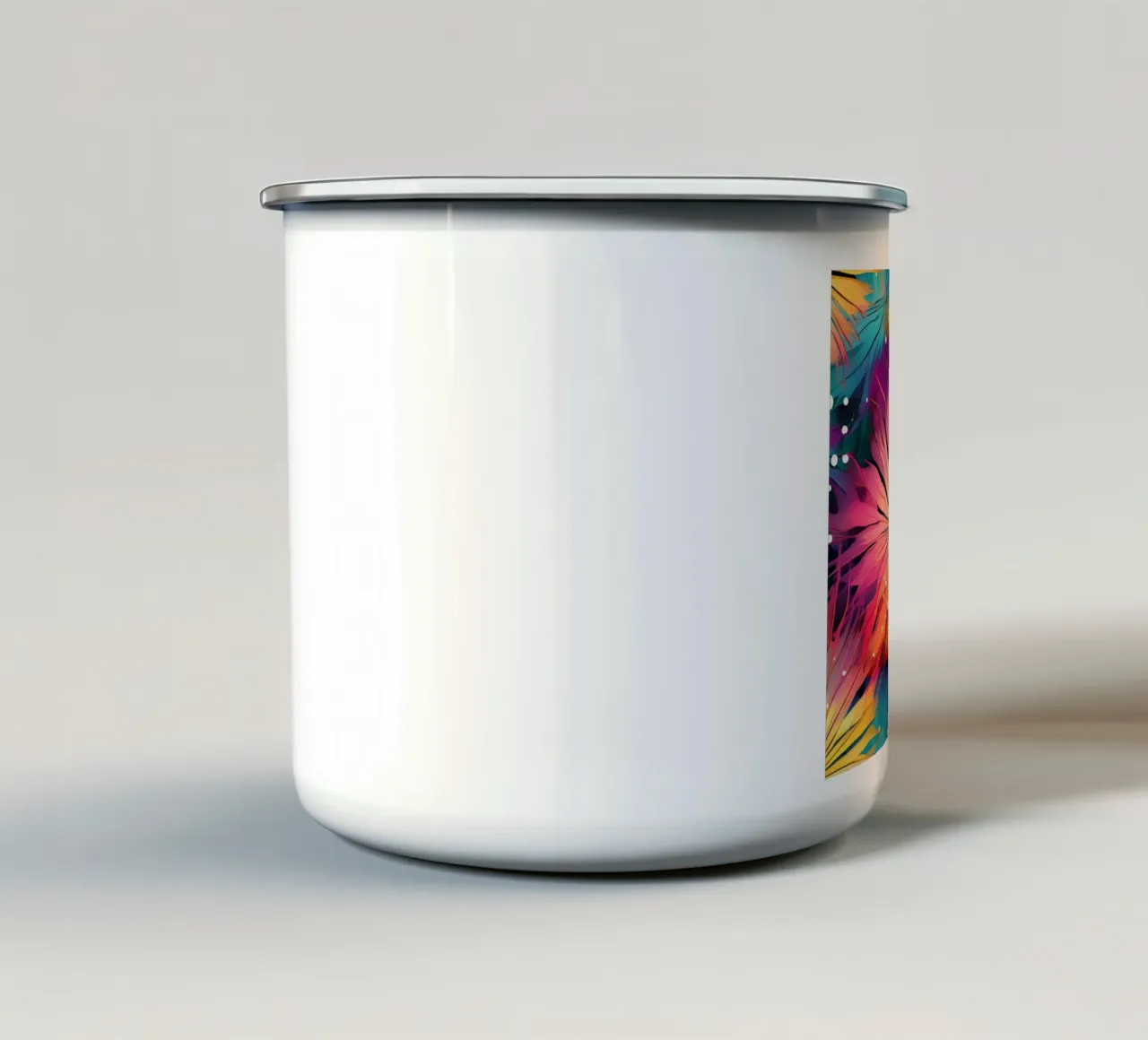 Dente di leone a fioritura cosmica tazza in smalto da Botanical Pattern House