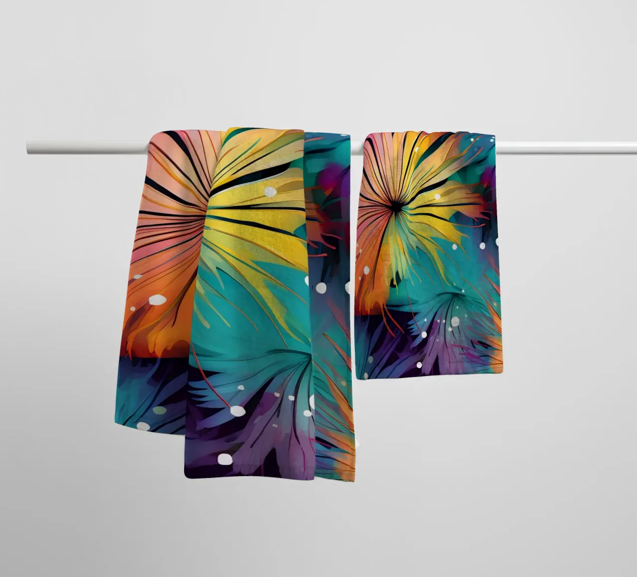 Cosmic Bloom Dandelions towel by Botanical Pattern House