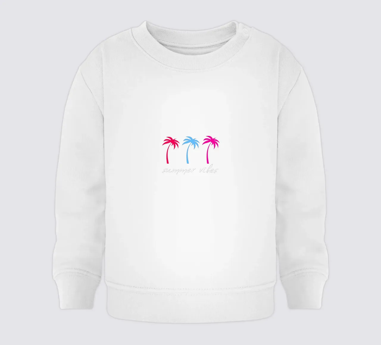 Scrittura Summer Vibes con palme colorate felpa neonato da ArtDesign by KBK