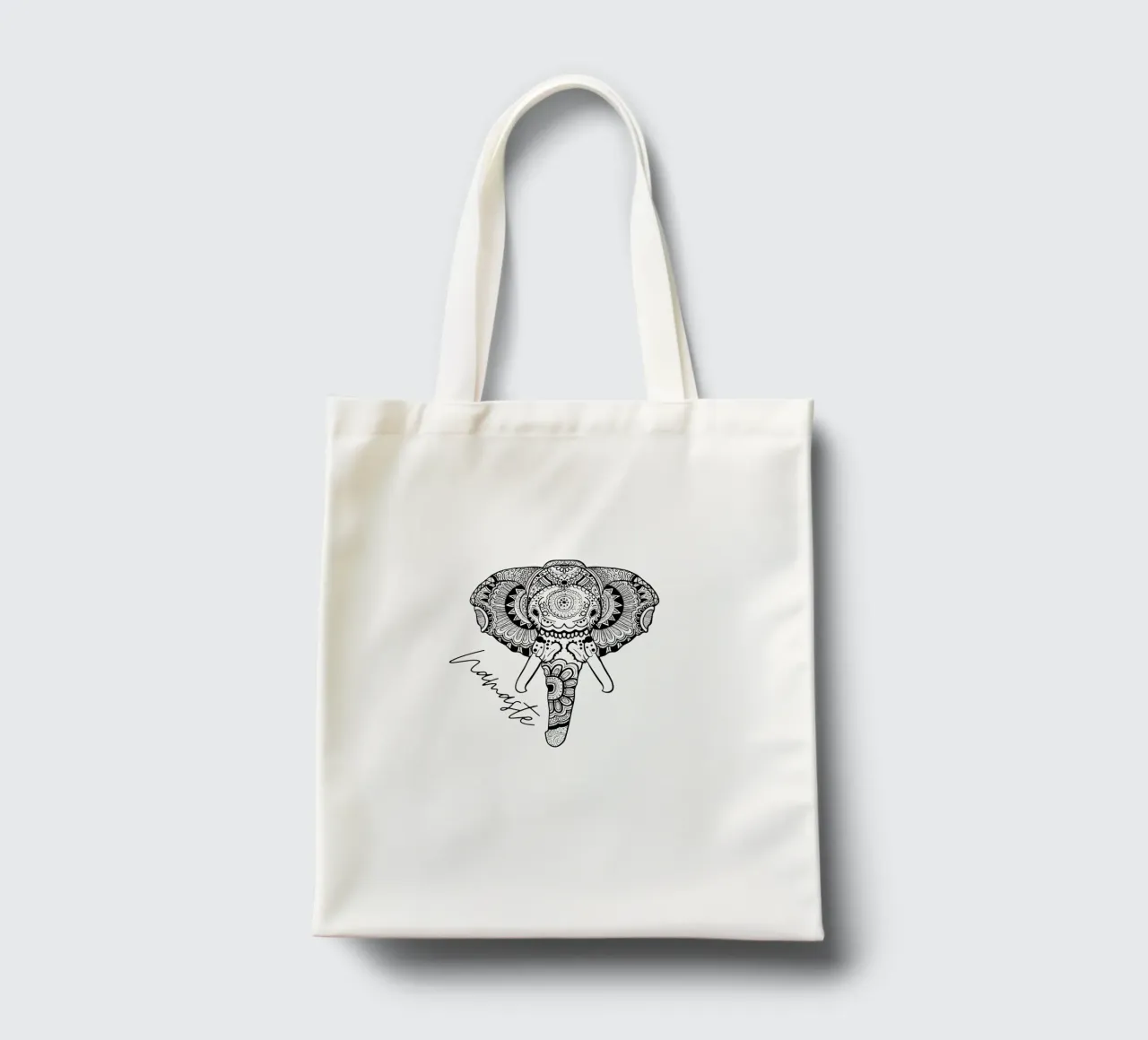 Elefante Namaste in stile mandala boho borsa in juta da ArtDesign by KBK