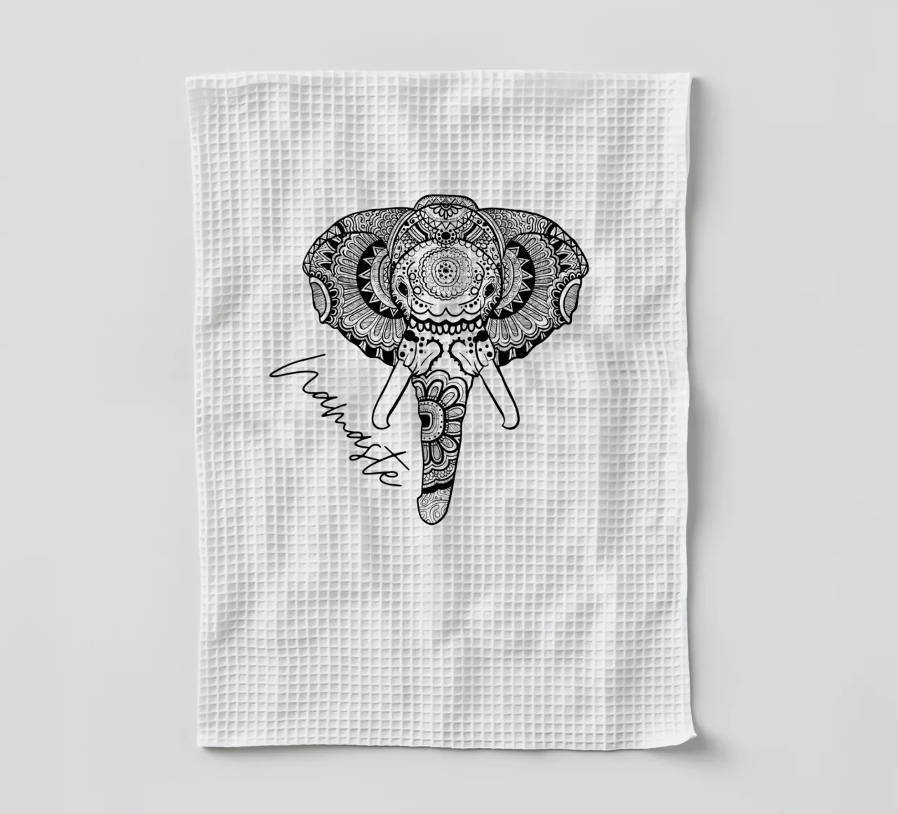 Elefante Namaste in stile mandala boho canovaccio da cucina da ArtDesign by KBK